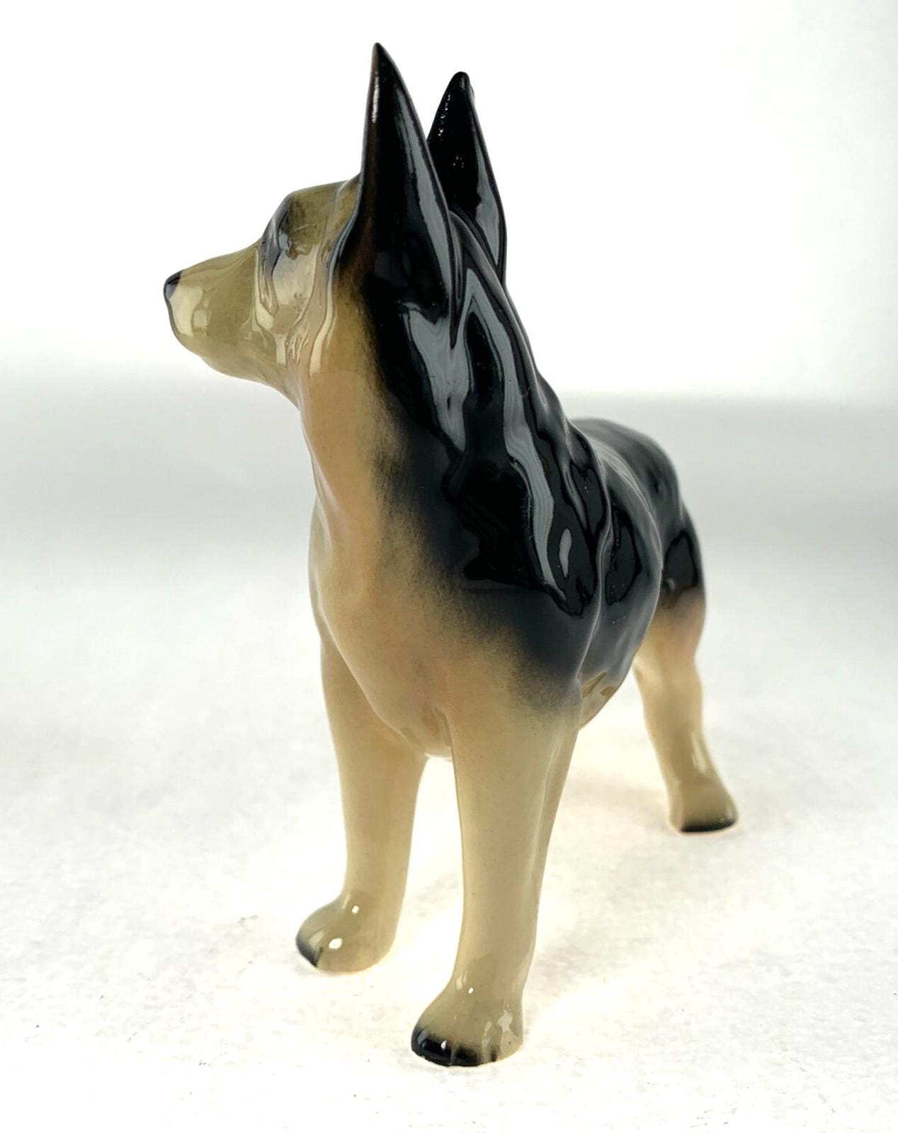 Mid Century German Shepherd Figurine: Vintage Alsatian Dog Ornament