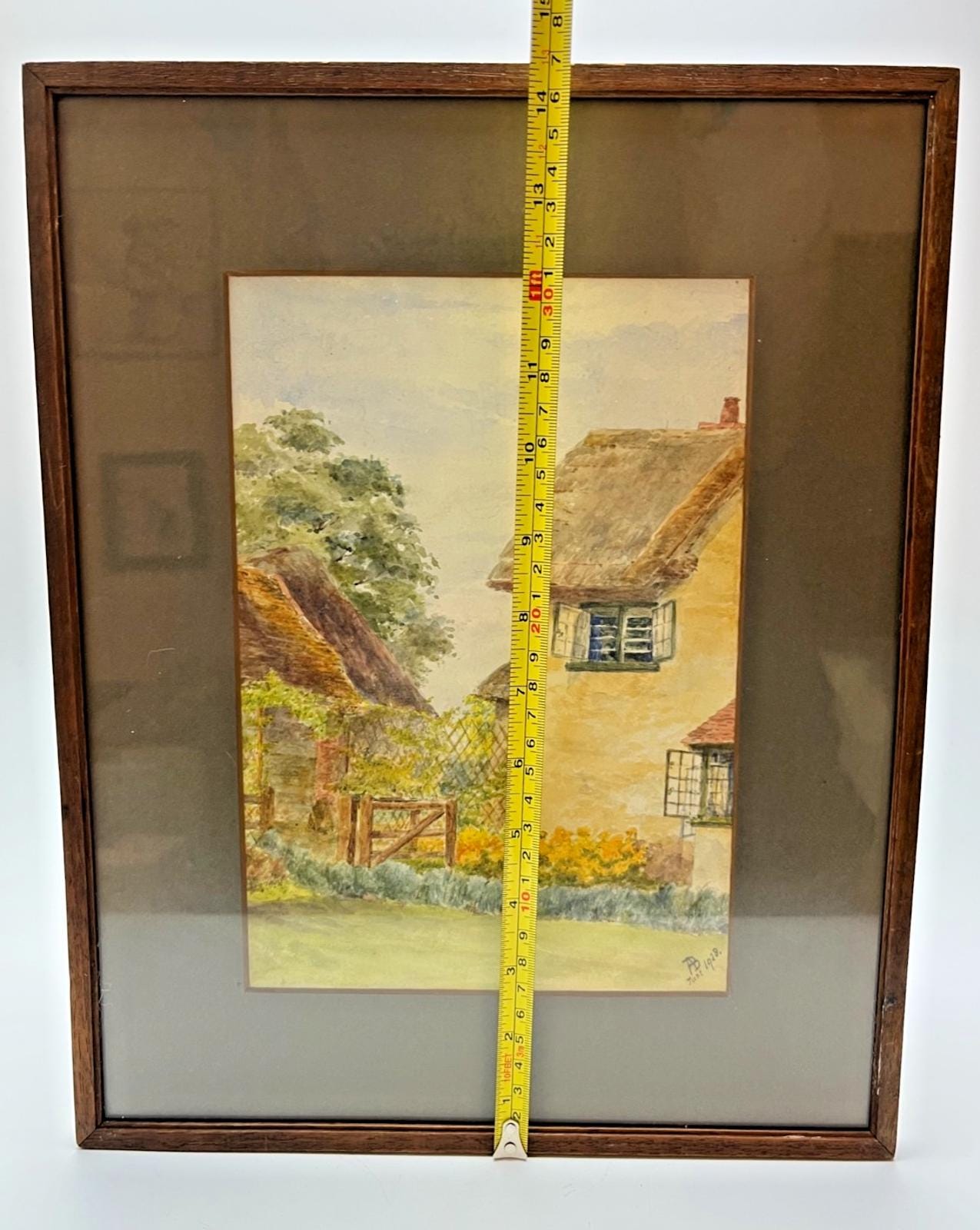1928 Watercolour of a Cottage by A Boyce Esquire Framed. Country Cottage Art