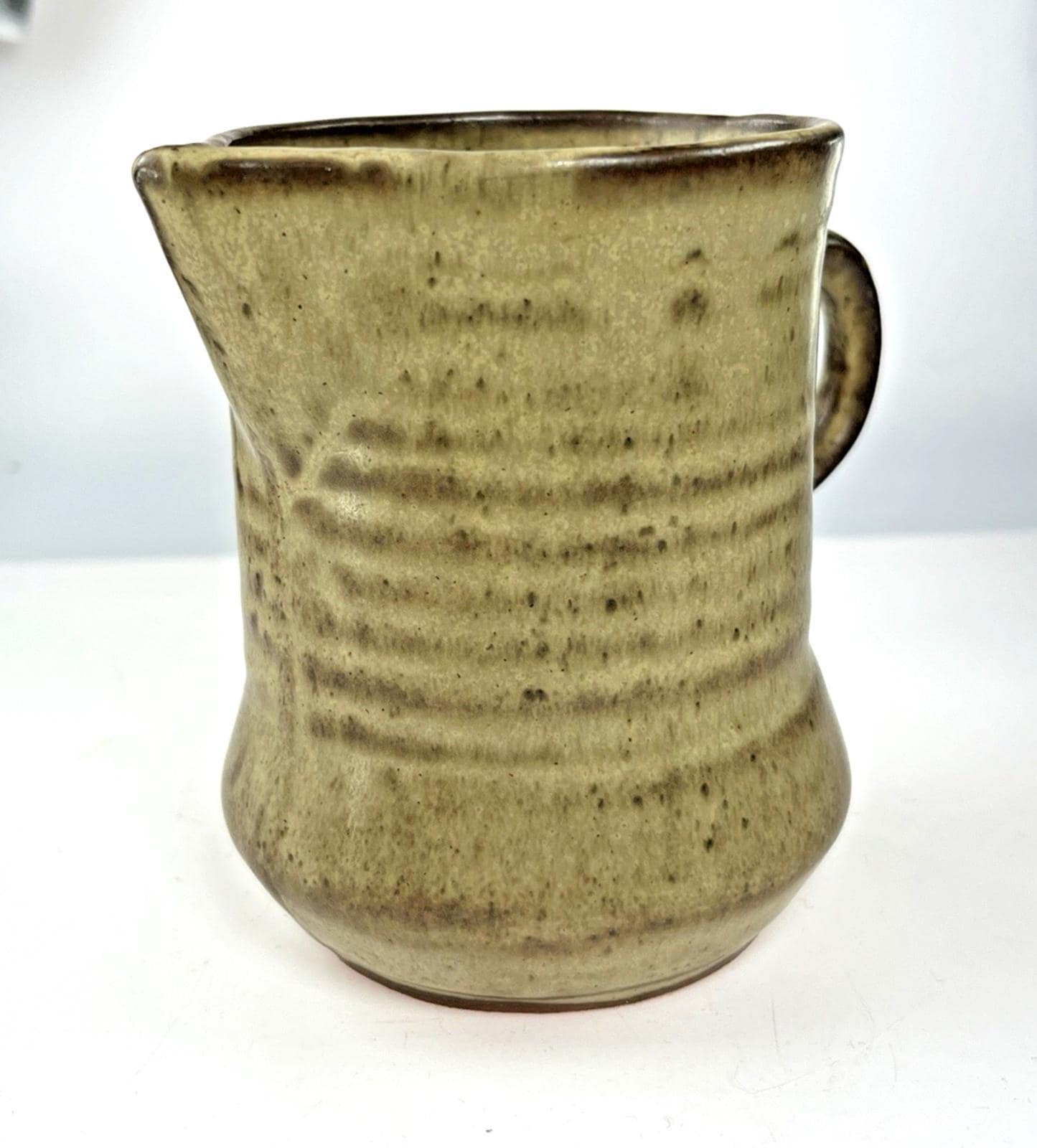 Mid Century Pottery Jug. Vintage Milk Ju or Water Jug. 1970s Pottery Kitchenware 10cm High x 11cm Wide