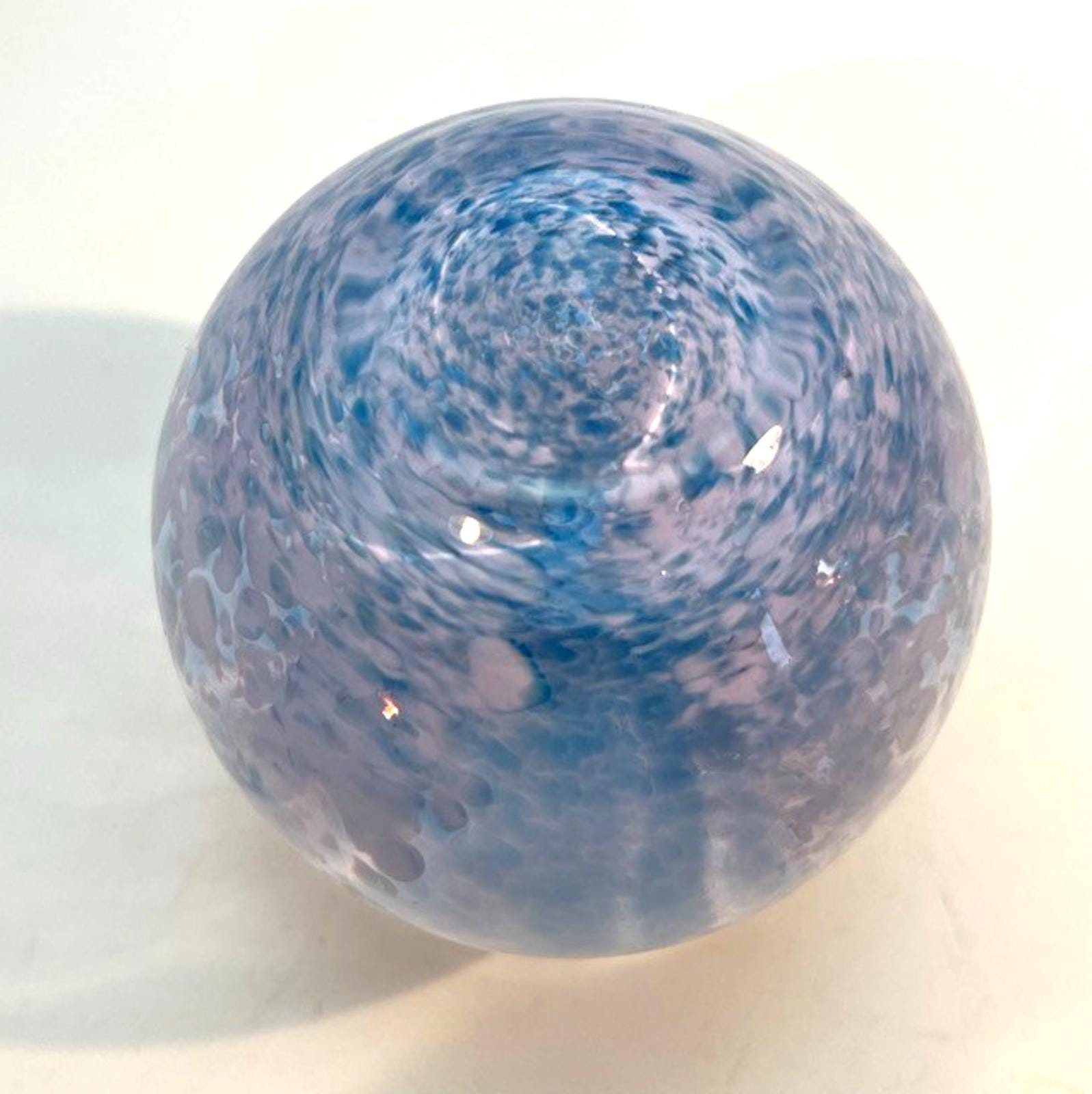 Caithness Glass Vase Blue And White Swirl Pattern H9cm W7cm Pale Blue & Lilac