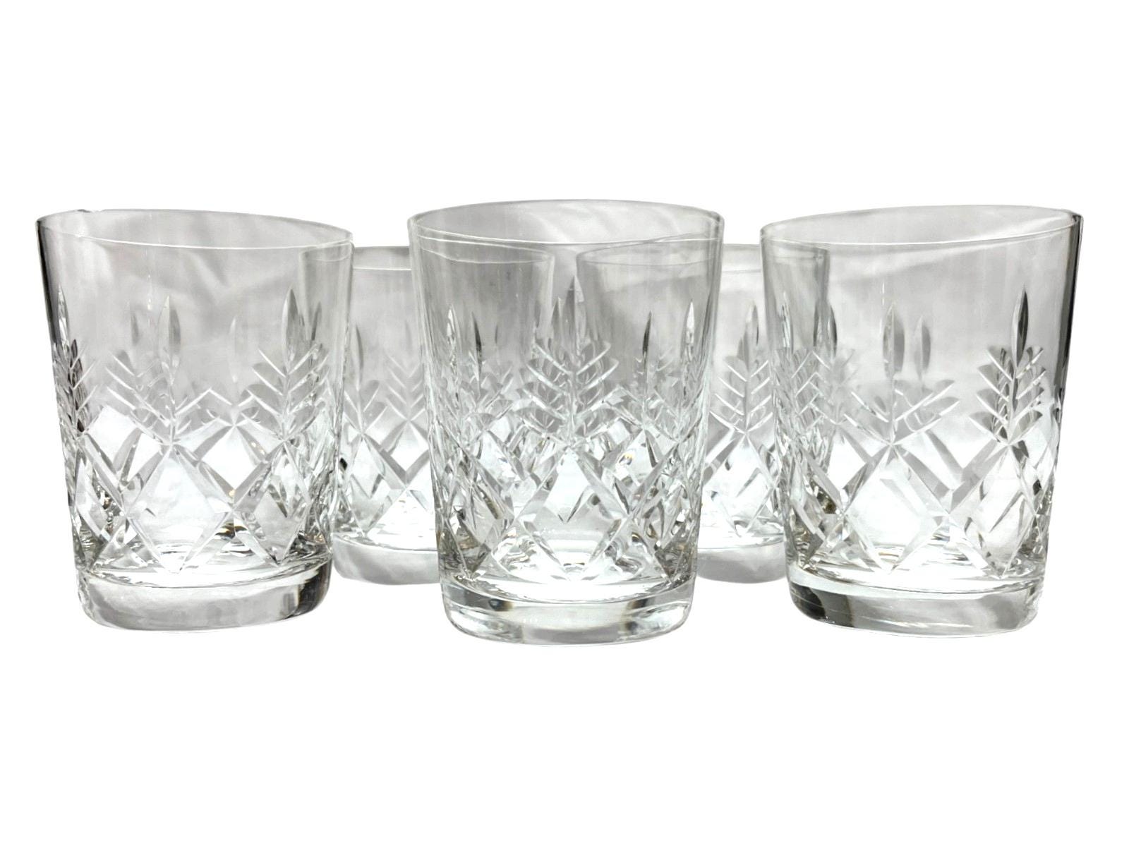Set of 4 Webb cCorbett Georgian cut crystal tumblers vintage British glass. 4 crystal whisky glasses