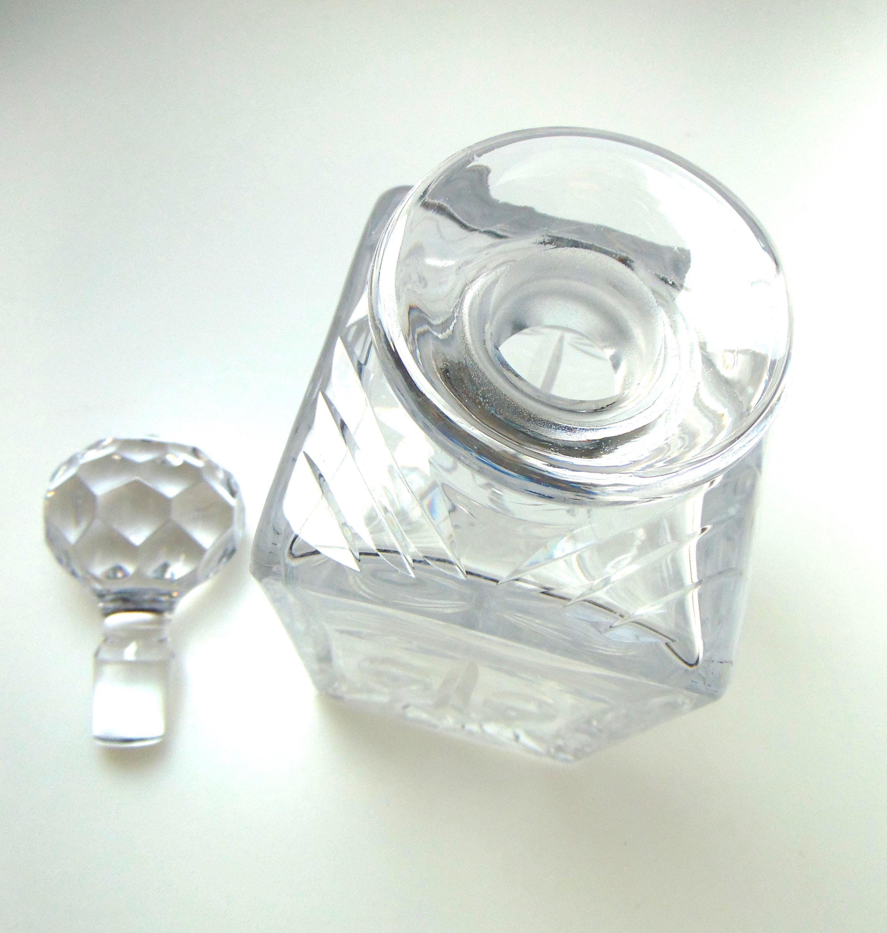 Webb Crystal Decanter: Vintage Square Brandy Whisky Decanter