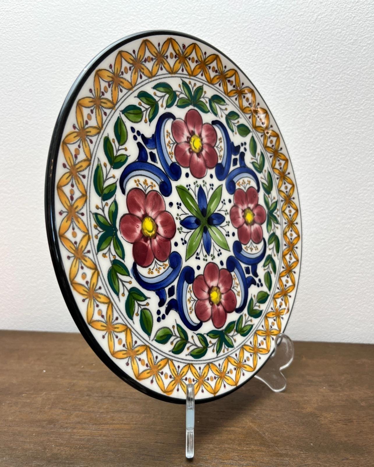 23cm Spanish Folk Art Decorative Plates - Wall Hanging or Display, Hand Painted
