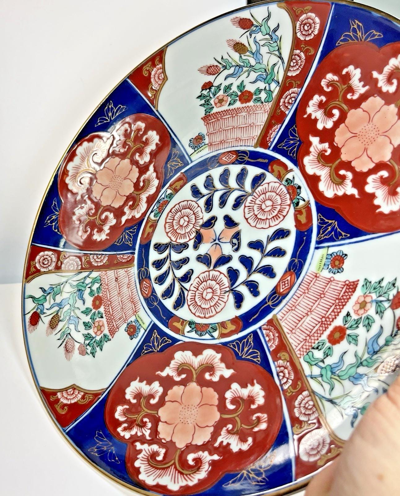 Vintage Japanese Relief Plate, Charger, Wall Plate. Made in Japan 31cm Diameter