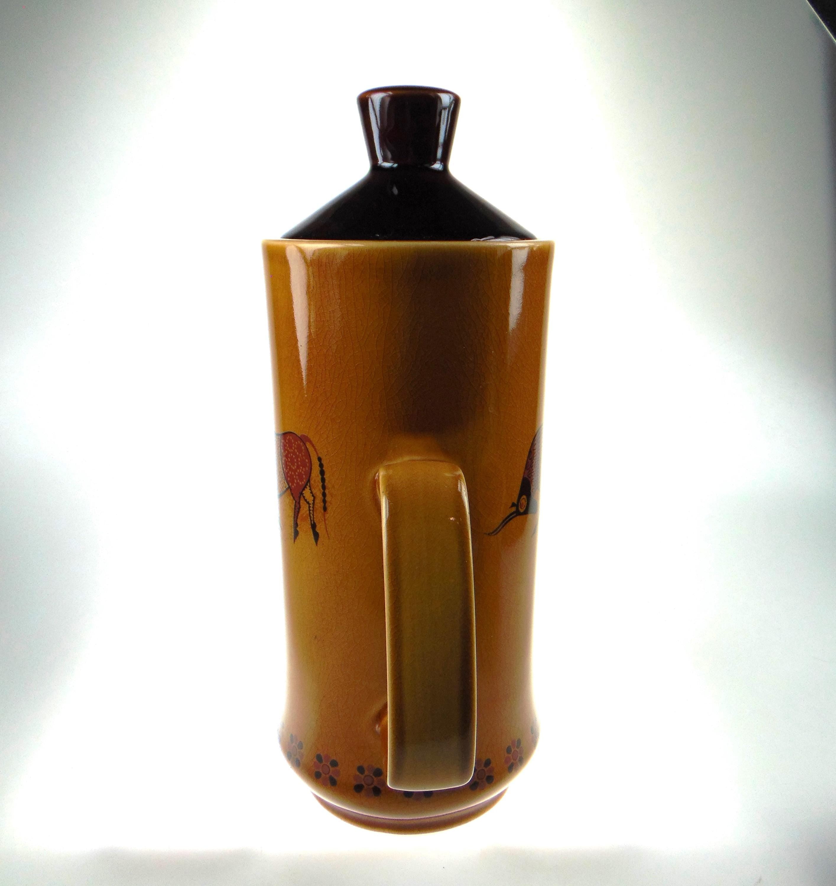 Royal Worcester Palissy Sierra Coffee Pot: Mid-Century Taurus Design