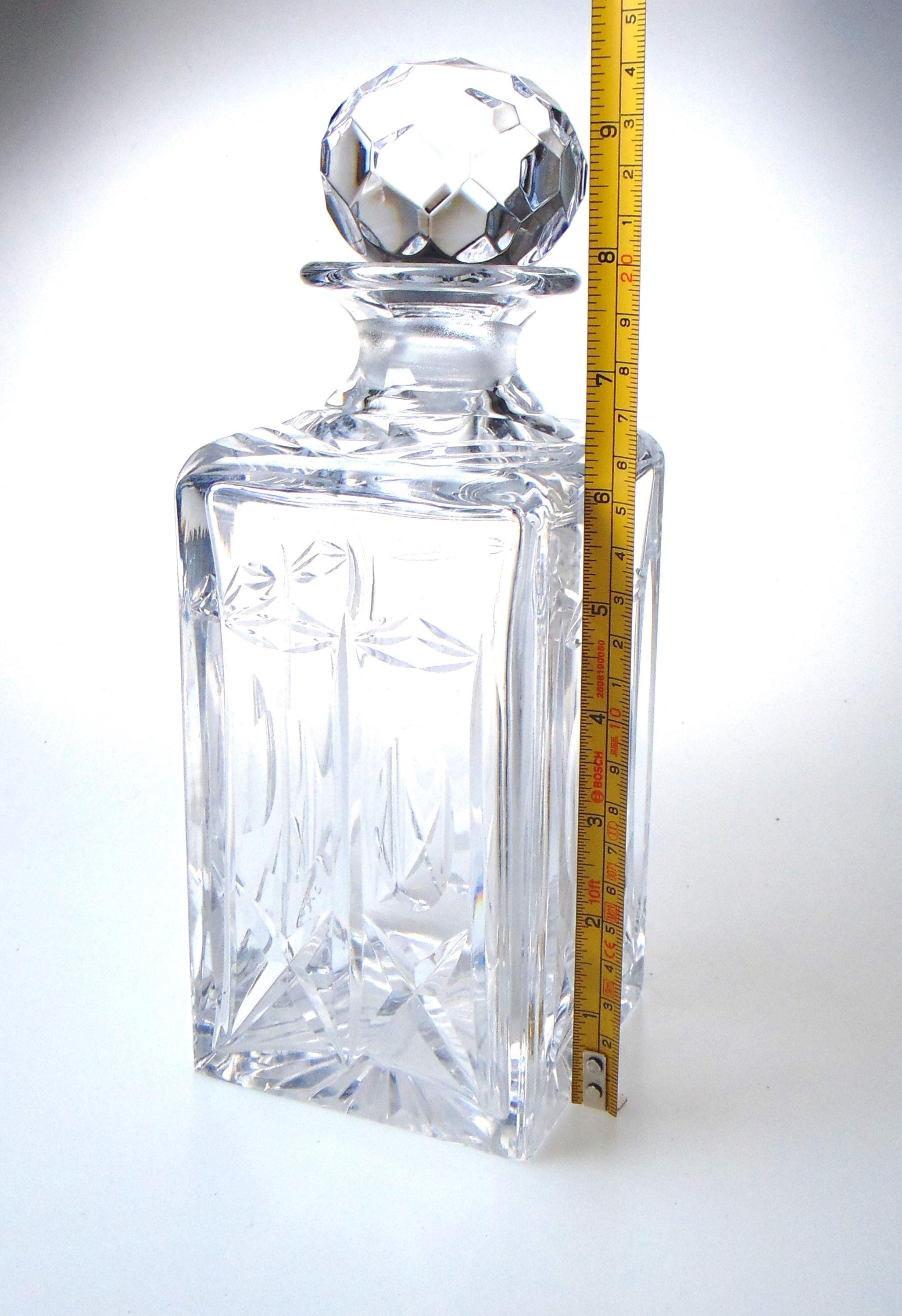 Webb Crystal Decanter: Vintage Square Brandy Whisky Decanter