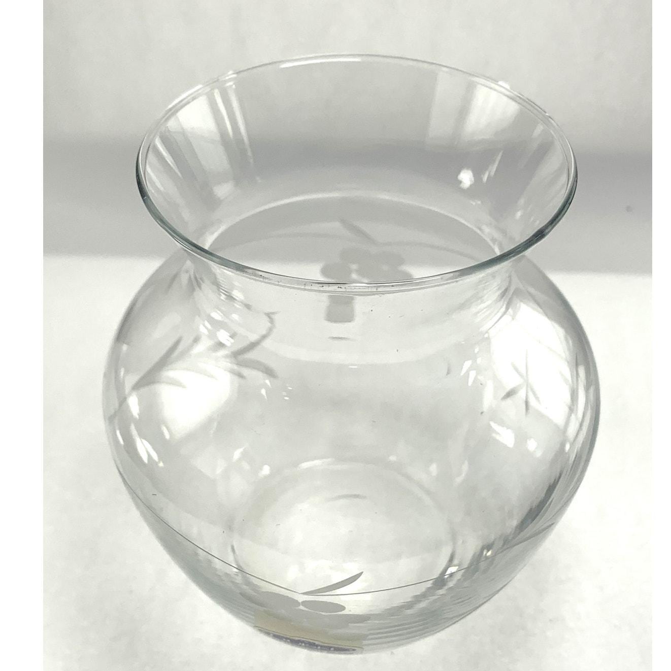Duiske Etched Glass Vase: Irish Floral Vase in Original Box