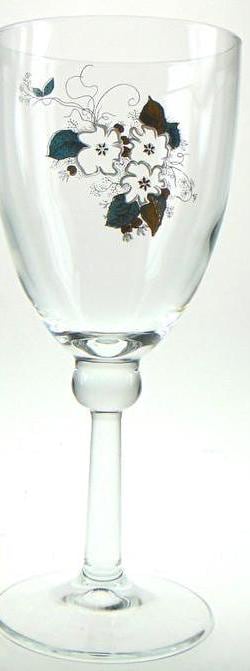 Mid Century Wine Glasses: White Floral Detail, Set of 3