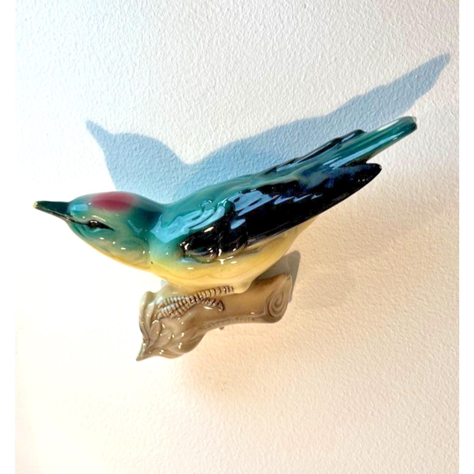 3 Hertwig Katzhütte bird wall plaques – 1930s german porcelain