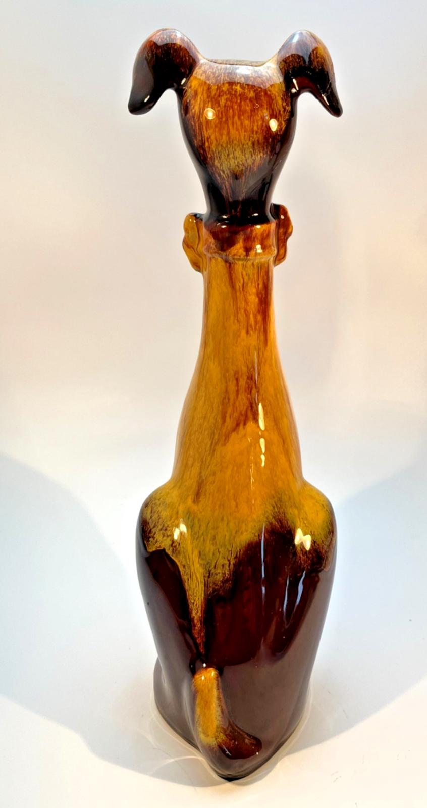 Vintage Canada Blue Mountain Winking Dog in Harvest Gold Rare Dog Figurine H33cm