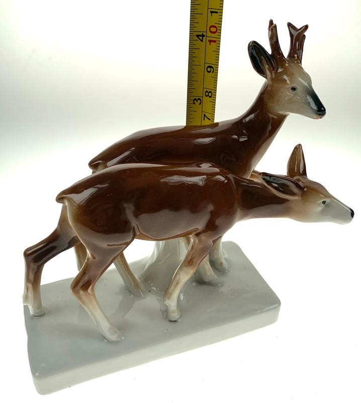Vintage Carl Scheidig Porcelain Deer Figurine: Made in Germany