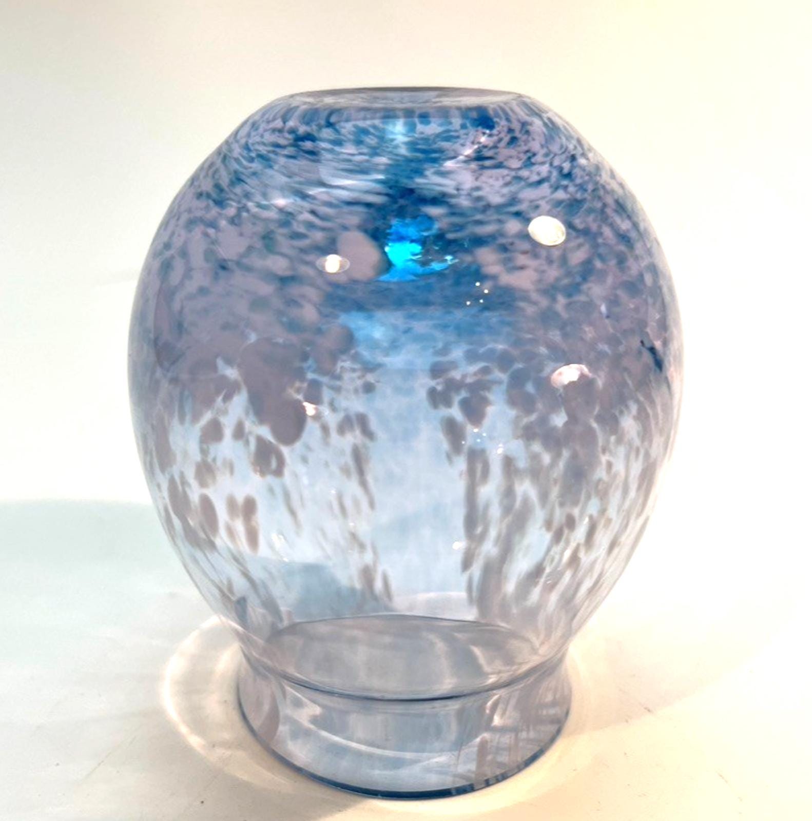 Caithness Glass Vase Blue And White Swirl Pattern H9cm W7cm Pale Blue & Lilac