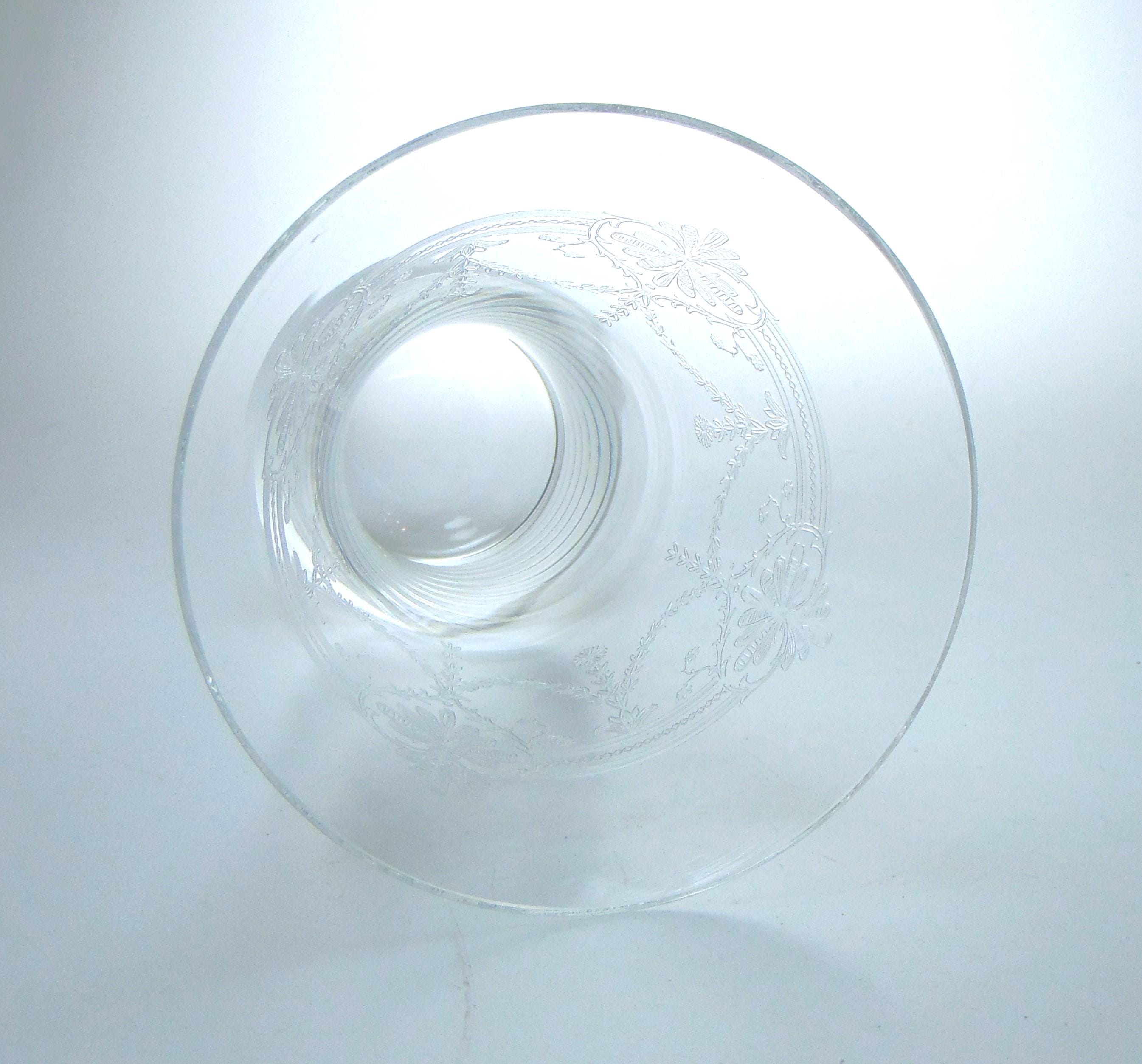 Crystal Vase with Etched Floral and Decorative Detailing