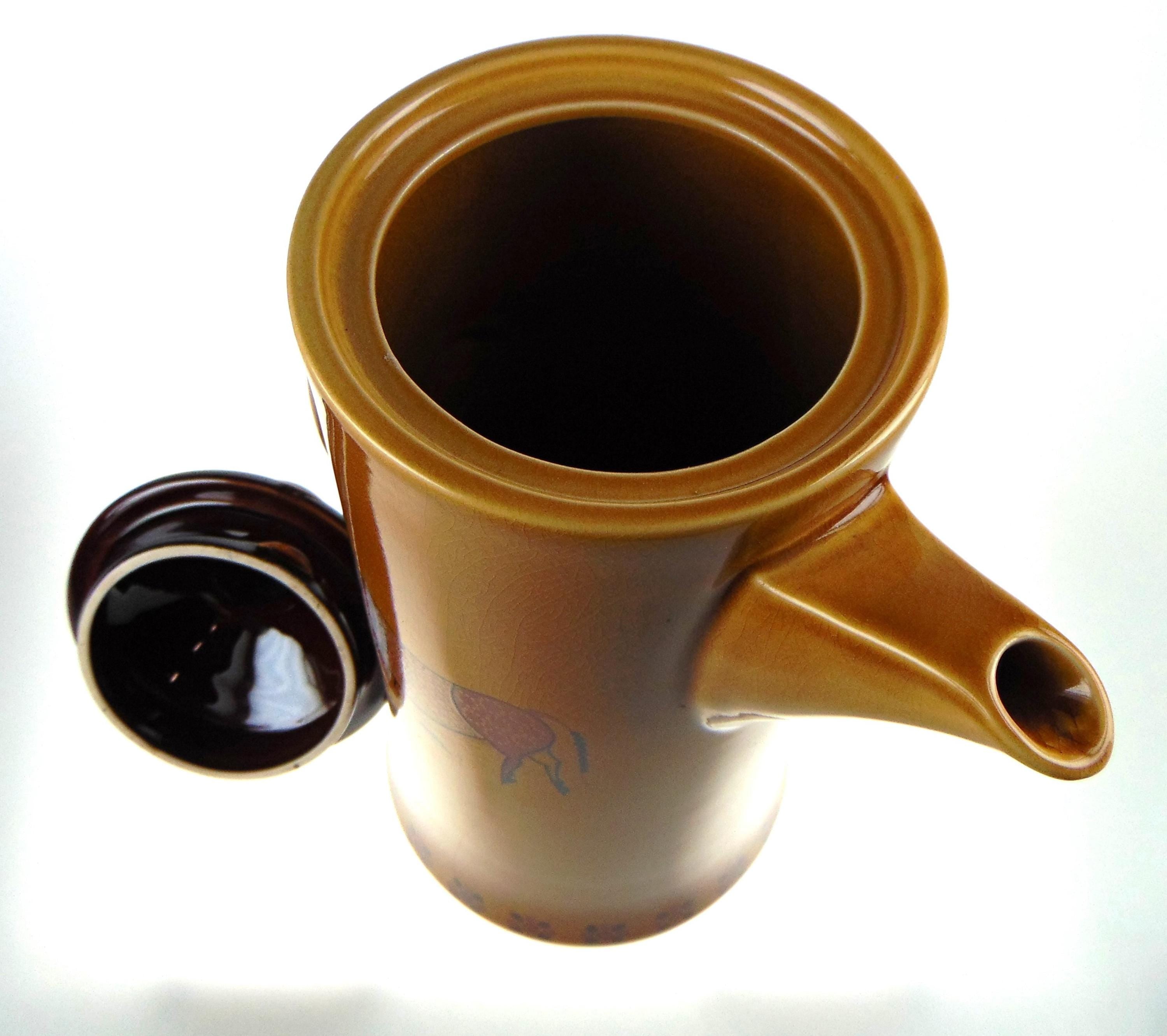 Royal Worcester Palissy Sierra Coffee Pot: Mid-Century Taurus Design