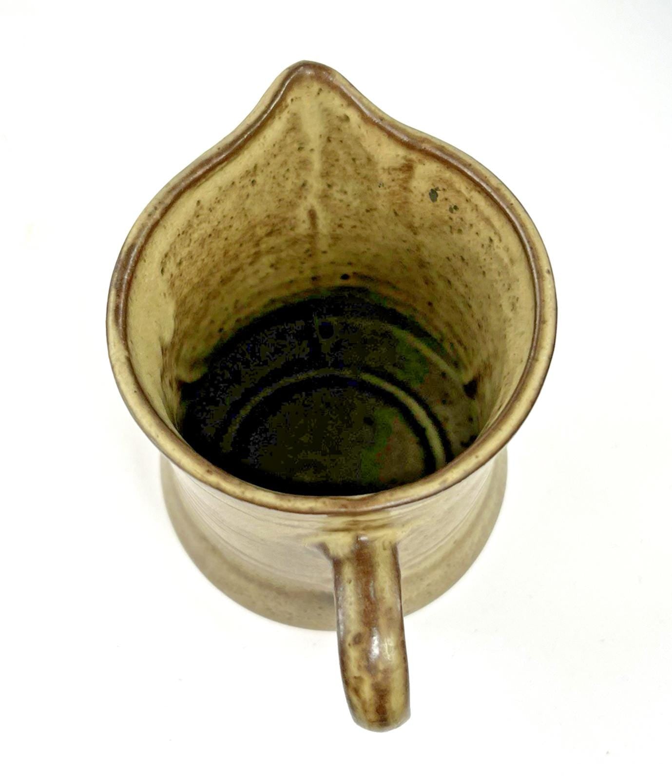 Mid Century Pottery Jug. Vintage Milk Ju or Water Jug. 1970s Pottery Kitchenware 10cm High x 11cm Wide