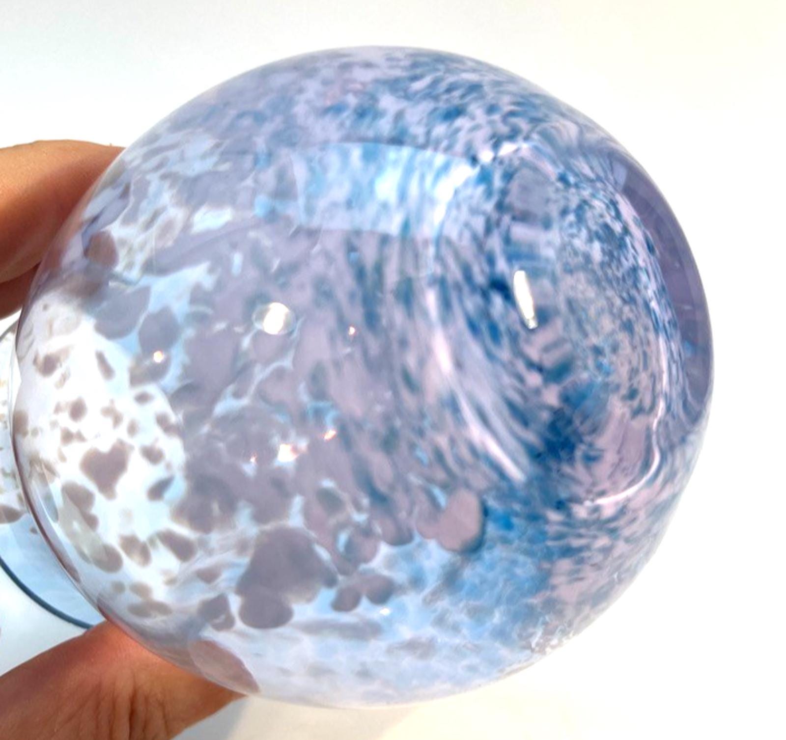 Caithness Glass Vase Blue And White Swirl Pattern H9cm W7cm Pale Blue & Lilac