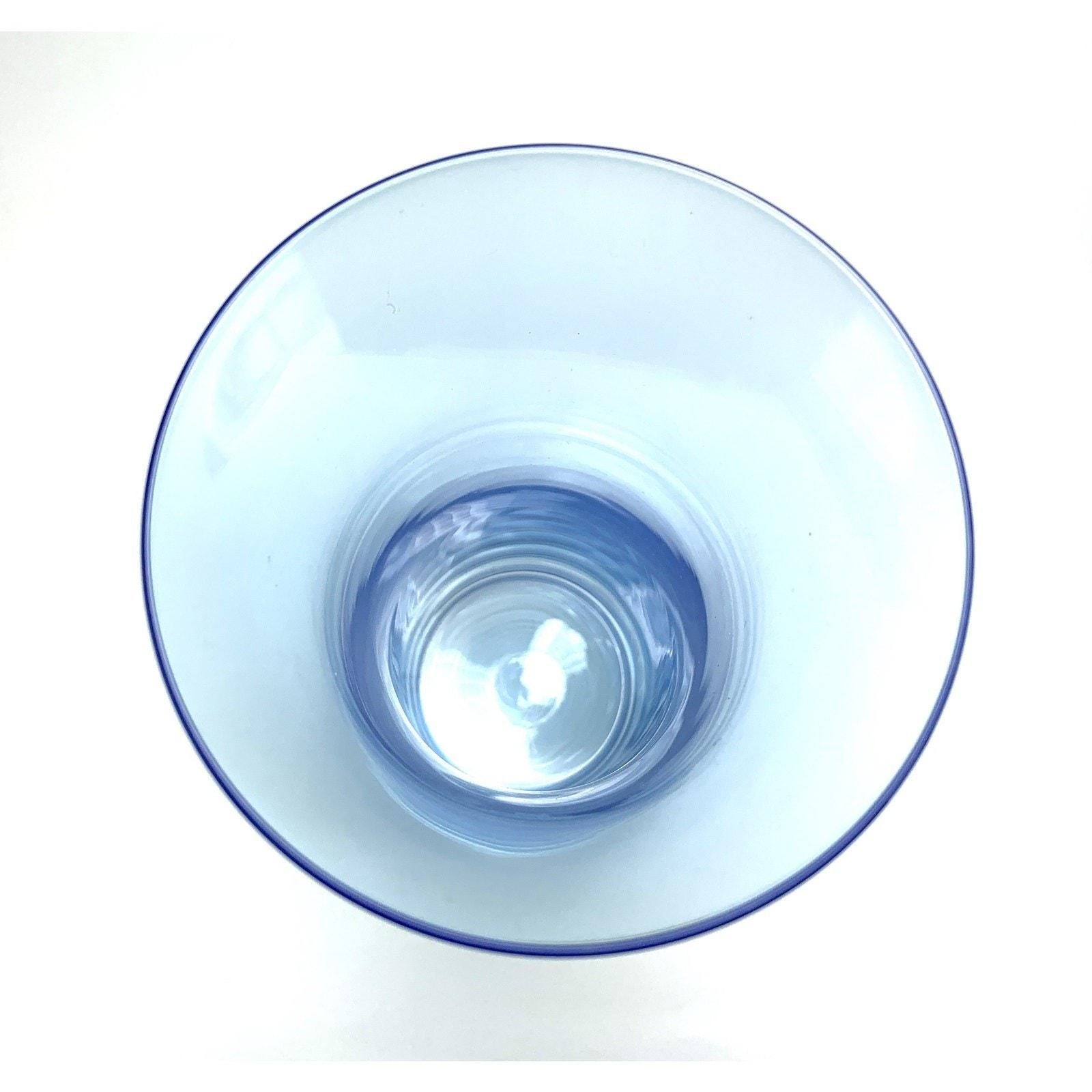 Vintage Bohemia Fontana Crystal Vase: Pale Blue Czech Art Glass