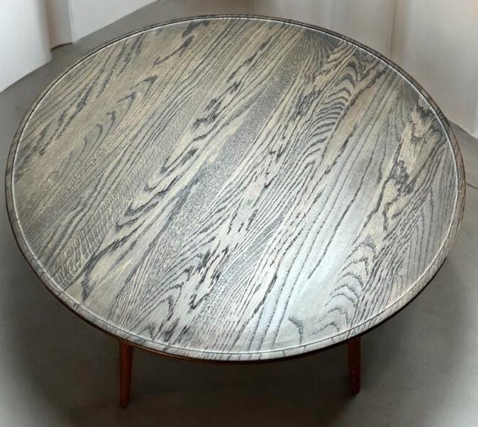 Mater accent café table – Scandinavian design, solid oak, sirka grey finish