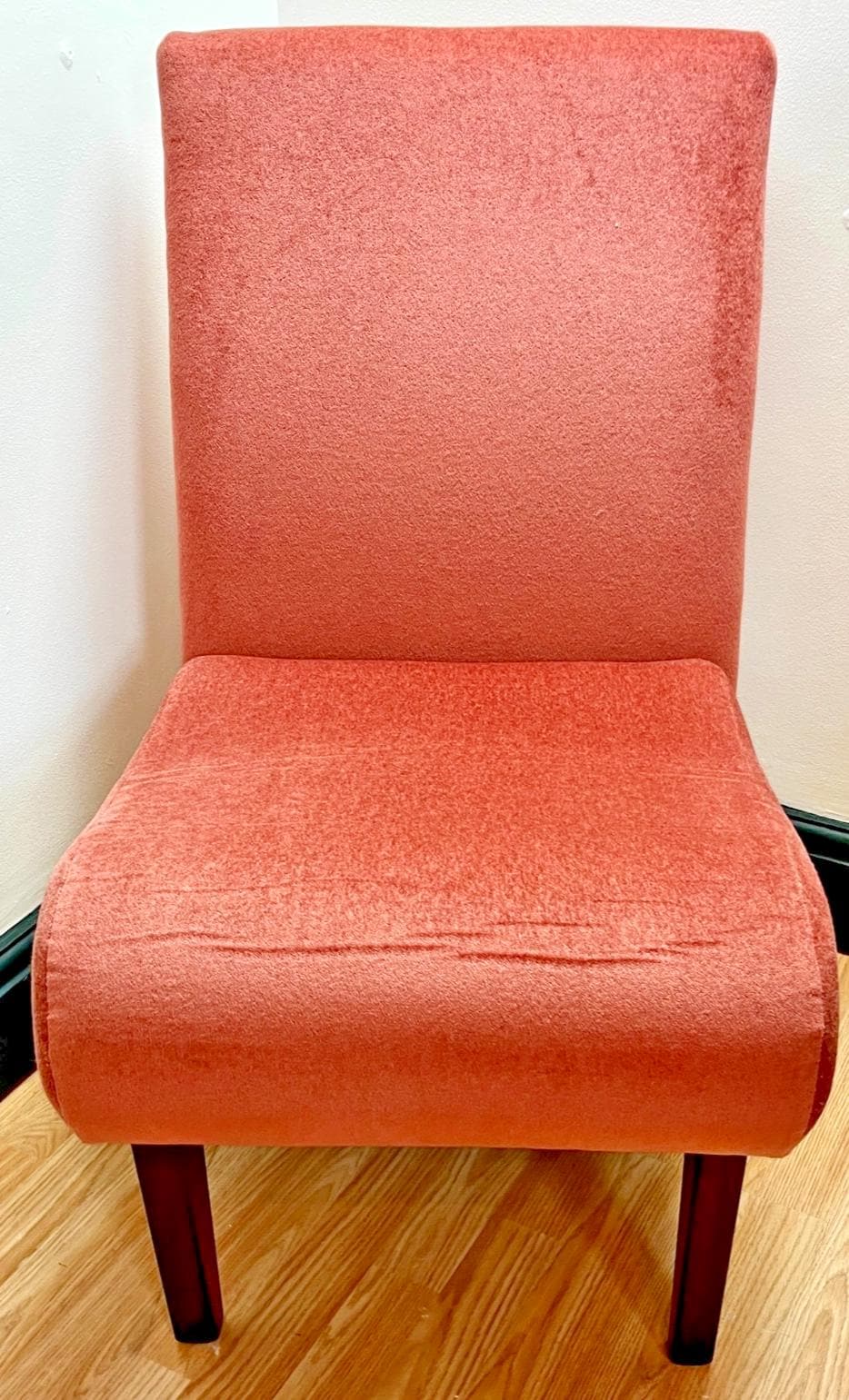 Vintage Mid Century Style Slipper Chair Pink Accent Chair Retro Upholstered Wood