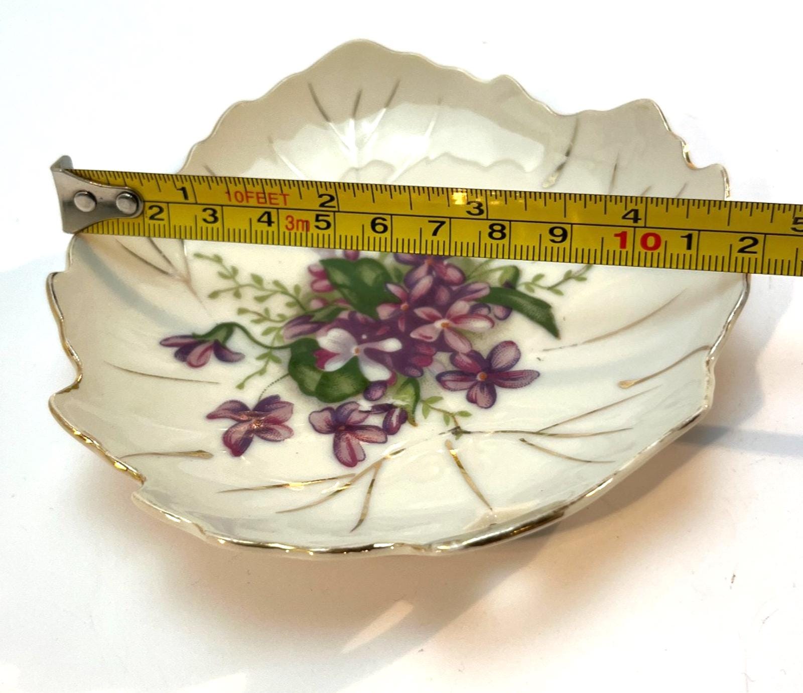 4 1950s China Plates with Hand Painted Floral Detailing. Pre-Viceroy Decorative