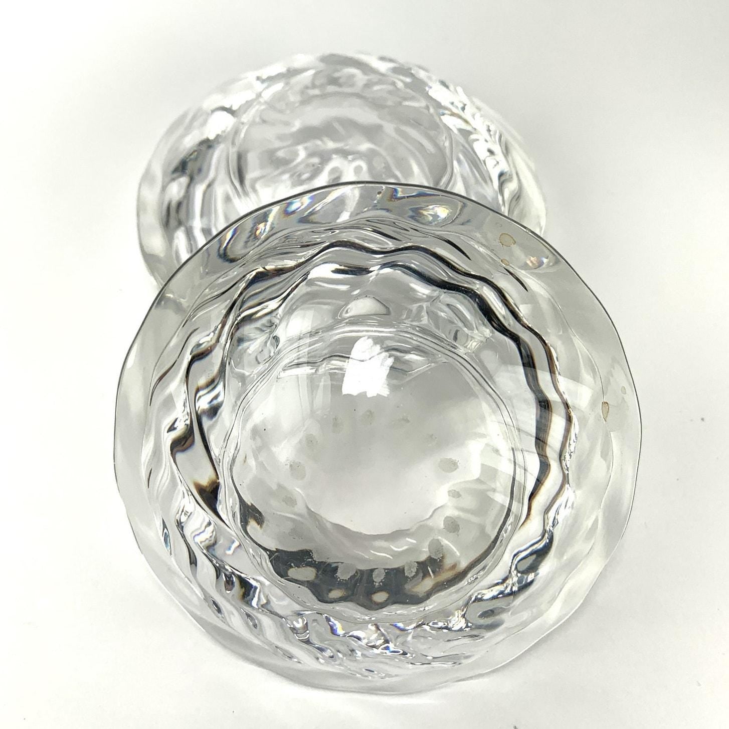 2 Royal Copenhagen Crystal Capriole Tea Light Holders. 10cm Scandinavian Crystal