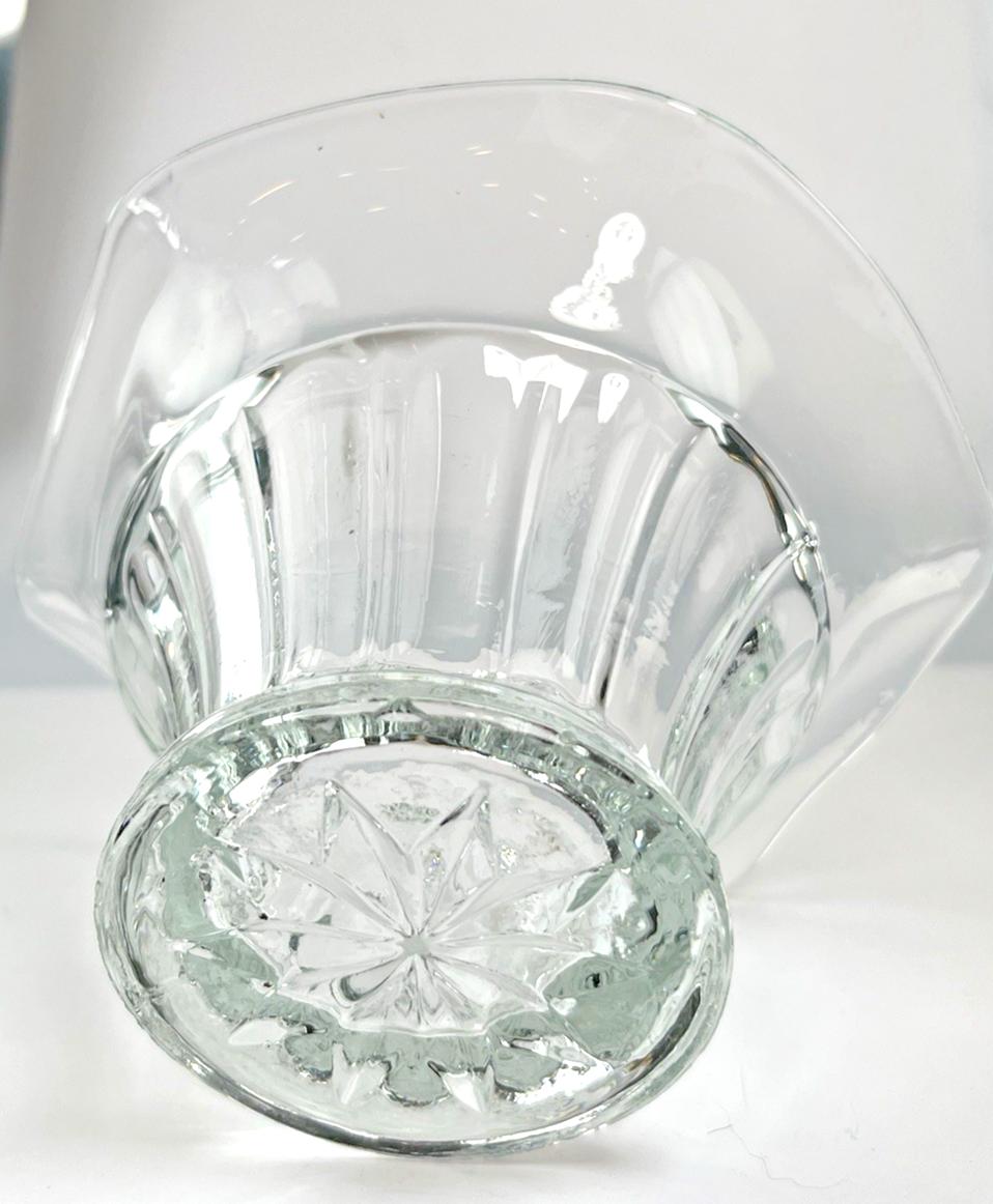 Art deco glass bowl w/ scalloped rim – 8.5cm h x 13cm w decorative