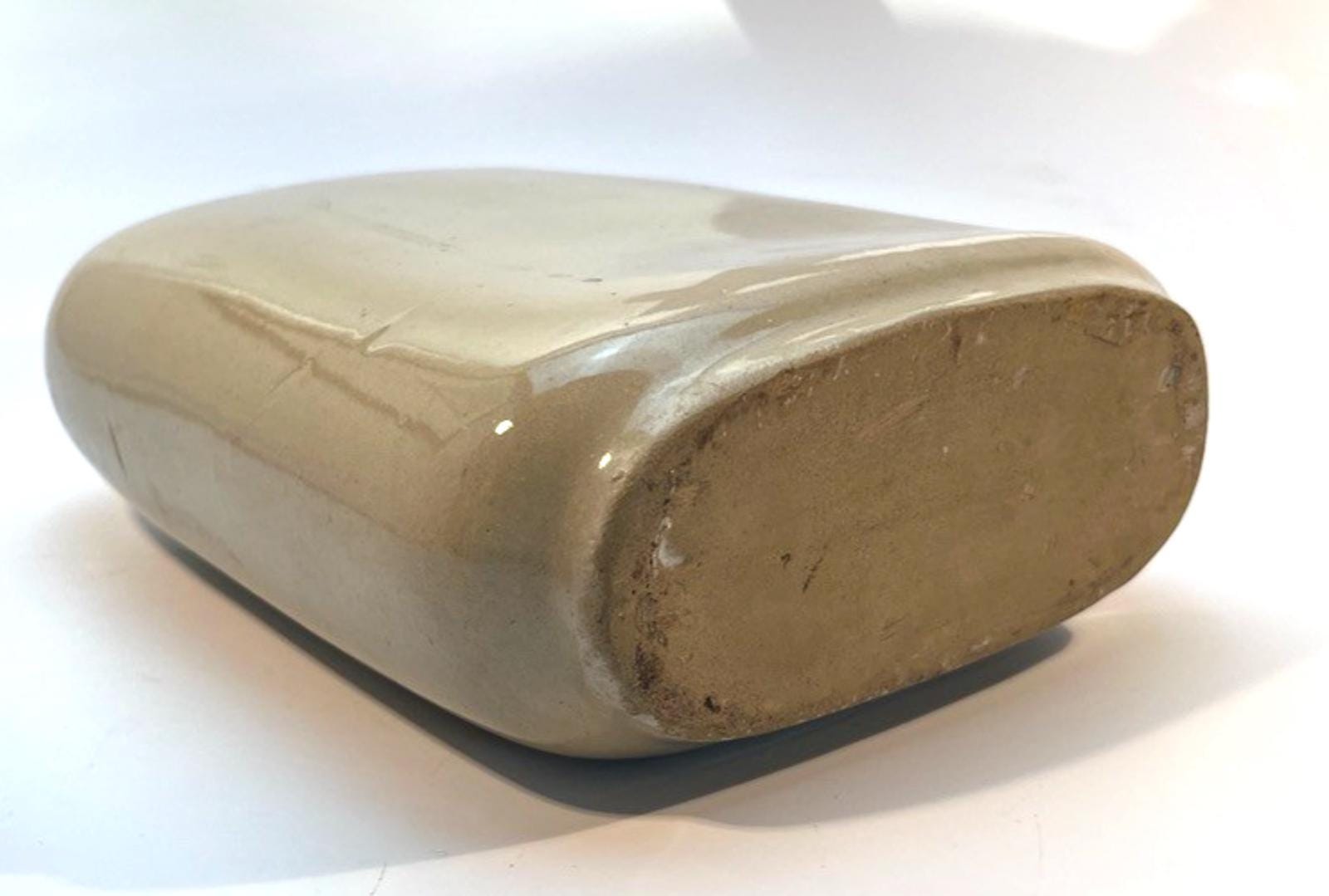 1942 Bourne Denby Stoneware Hot Water Bottle: Mid-Century Flask