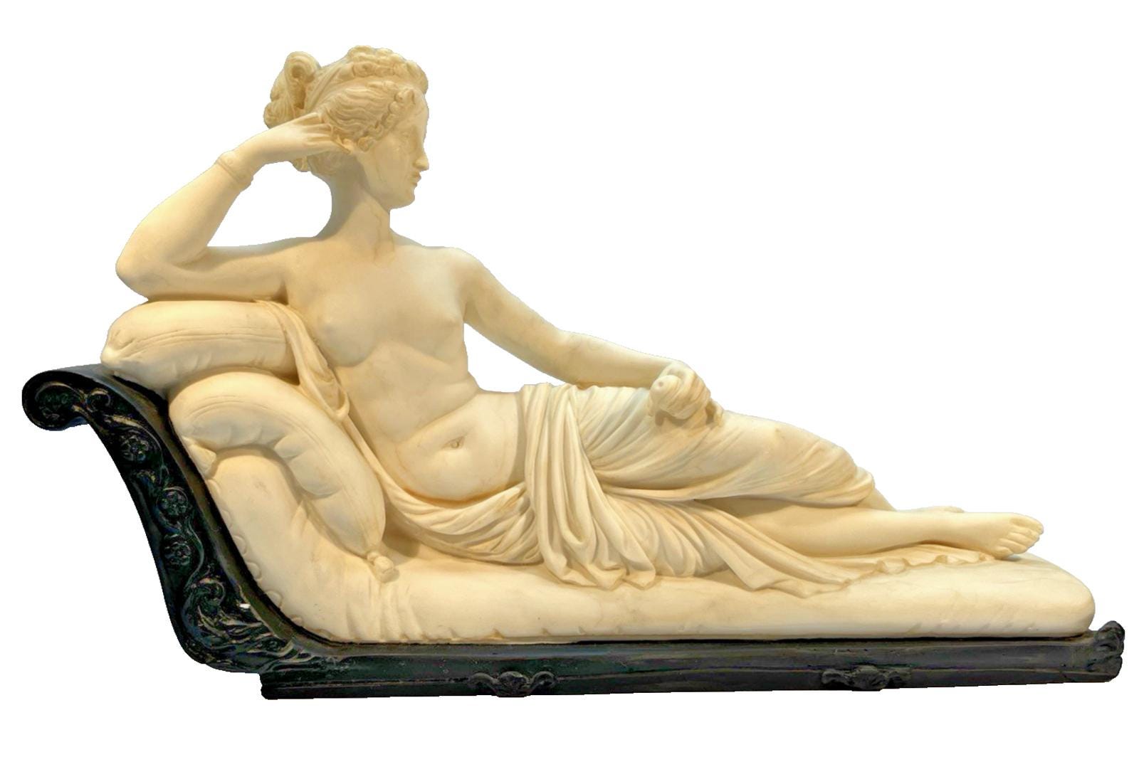 Semi Nude Sculpture by G Ruggeri, Venus Victorious. Vintage Sculpture in Resin