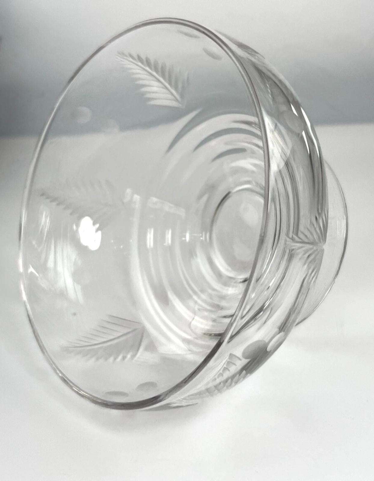 Vintage Stuart Crystal Dessert Bowls: Woodchester Etched Glass, Set of 3