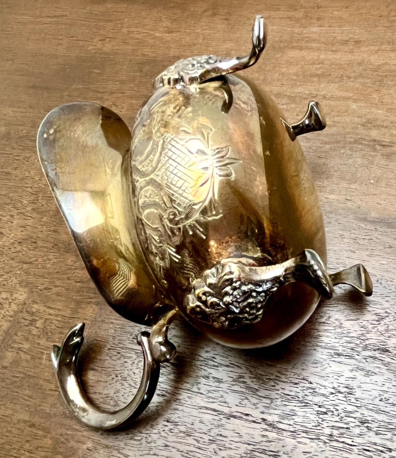 Vintage Silver Plated Cream Jug with Ornate Feet & Handle Mid Century EPNS