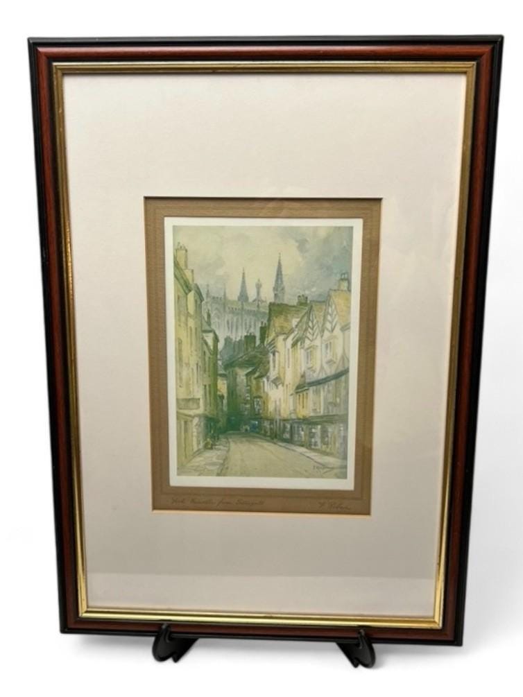 5 Vintage F. Robson Signed Prints English Architecture Scenes Framed
