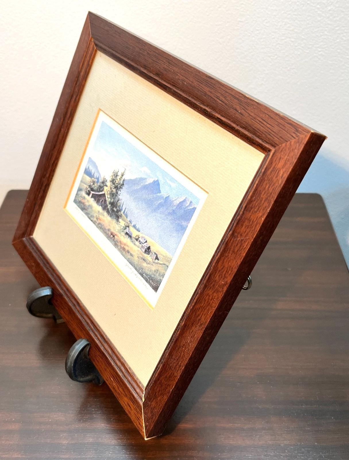 Judy syverson 1982 signed print limited edition, countryside scene, framed art of canadian farm scene