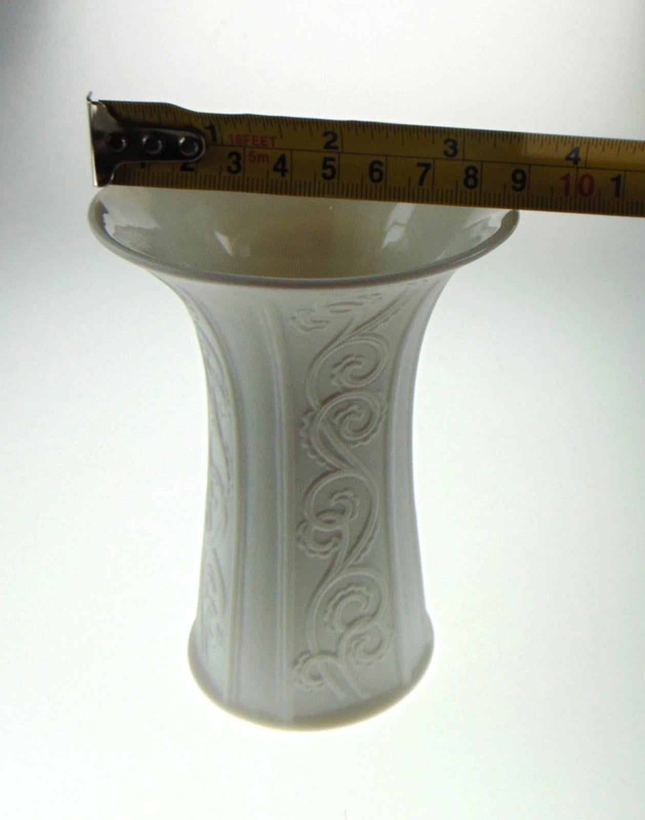 Kaiser Bisque Porcelain Vase for Flowers. Mid Century White Vase