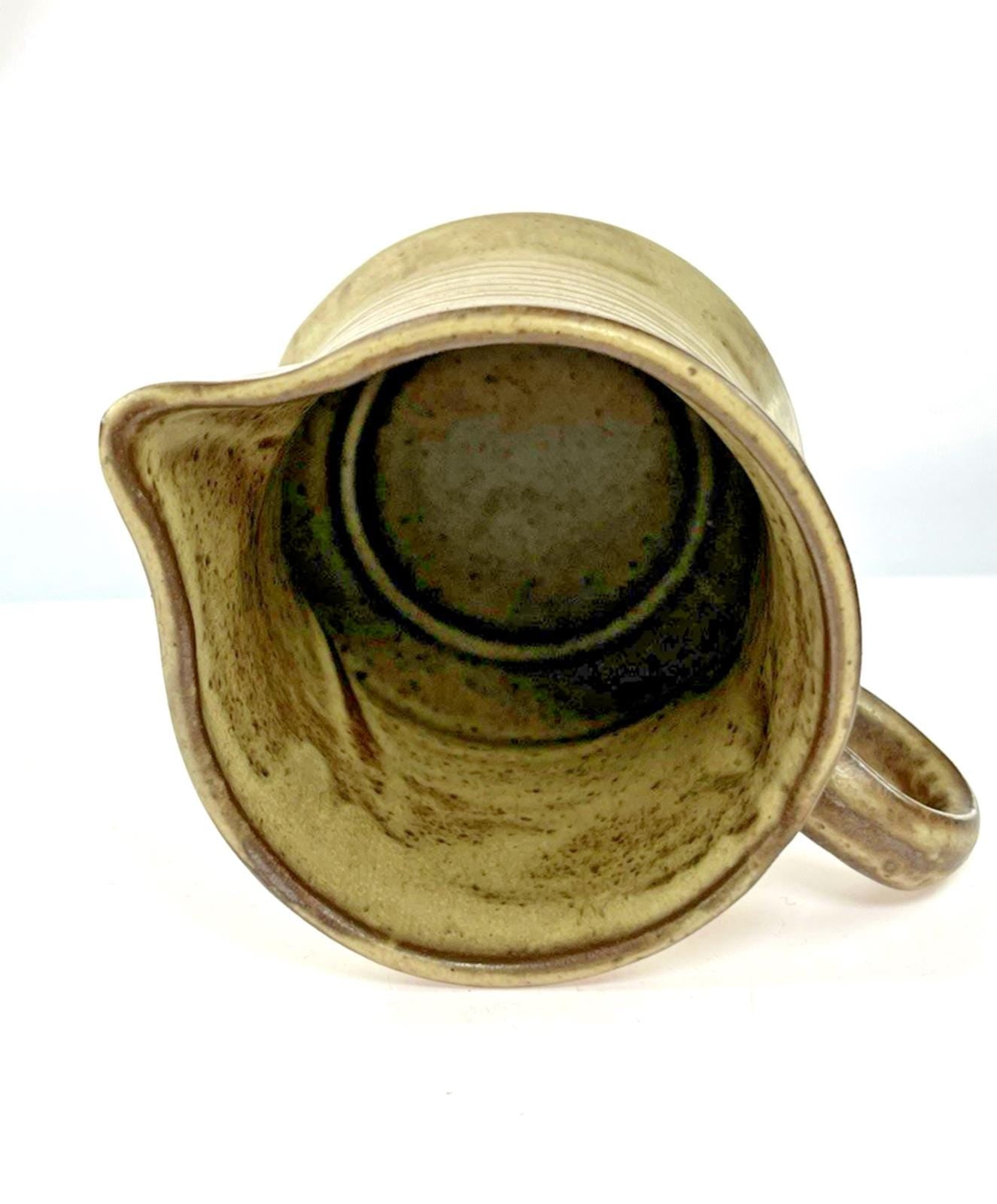 Mid Century Pottery Jug. Vintage Milk Ju or Water Jug. 1970s Pottery Kitchenware 10cm High x 11cm Wide
