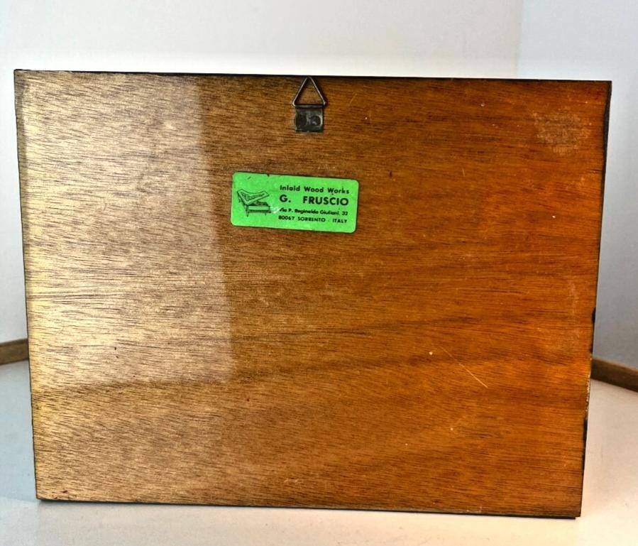 Mid Century Inlaid Wood Picture by G Frusico Sorrento Italian Artwork