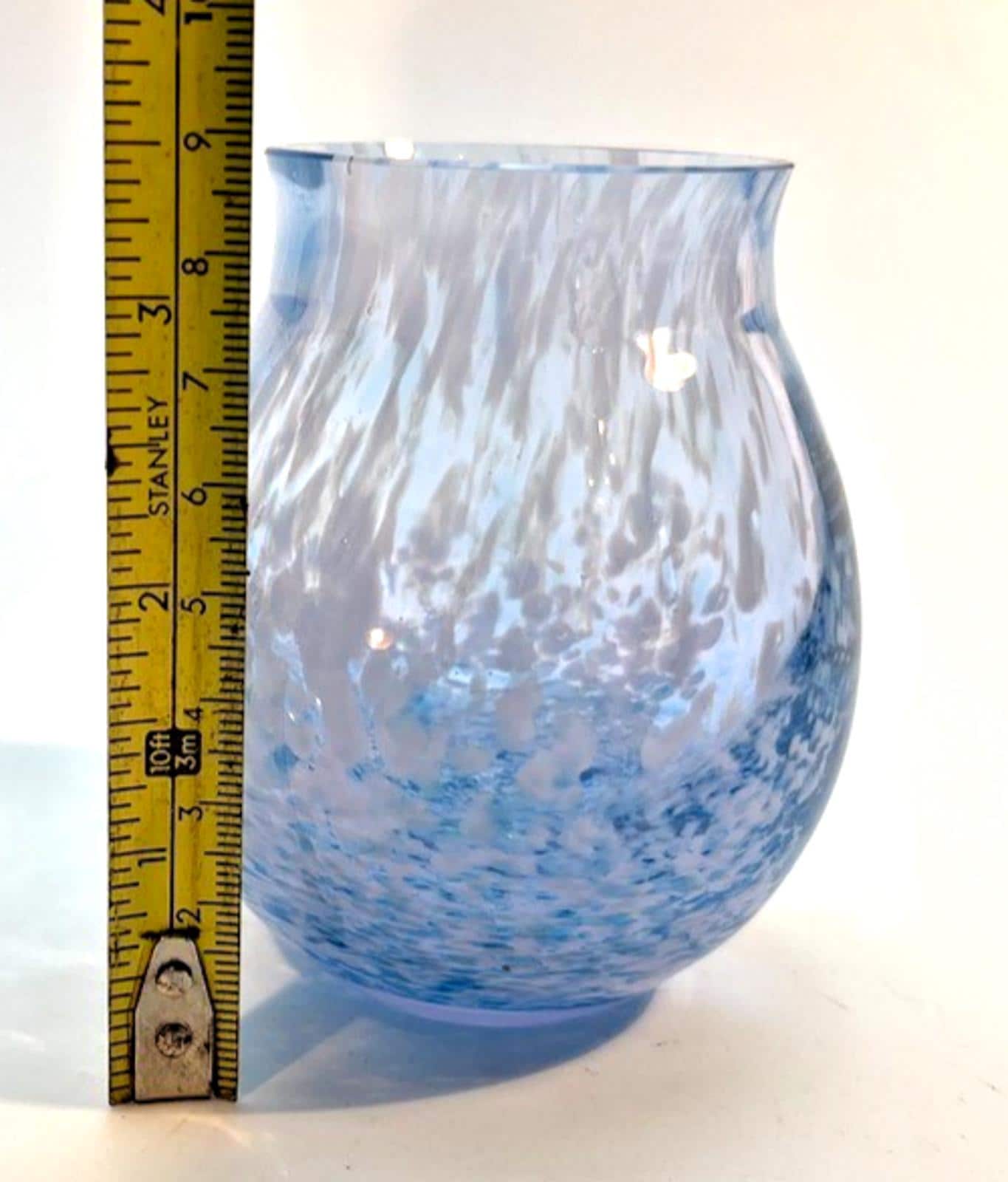 Caithness Glass Vase Blue And White Swirl Pattern H9cm W7cm Pale Blue & Lilac