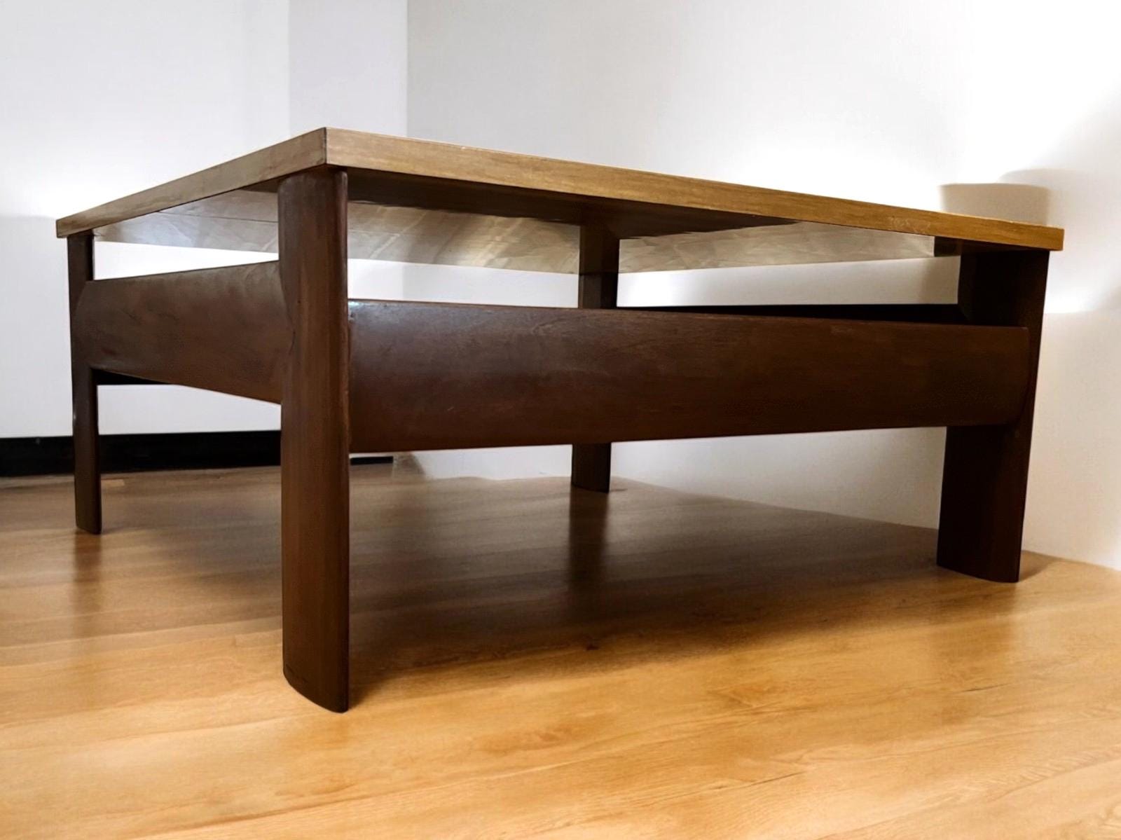 Vintage Mid Century Square Coffee Table 79×79×37 cm – Scandinavian/Danish Style