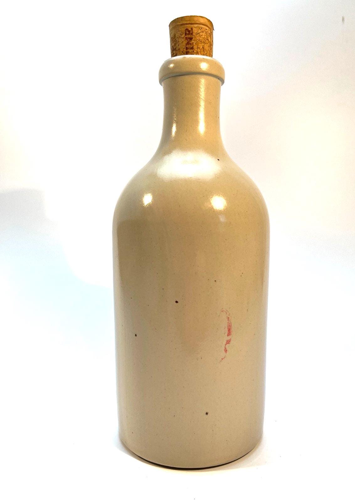 Vintage Stoneware Bottle with Cork Stopper – 0.5L Capacity, Rustic MKM Pottery