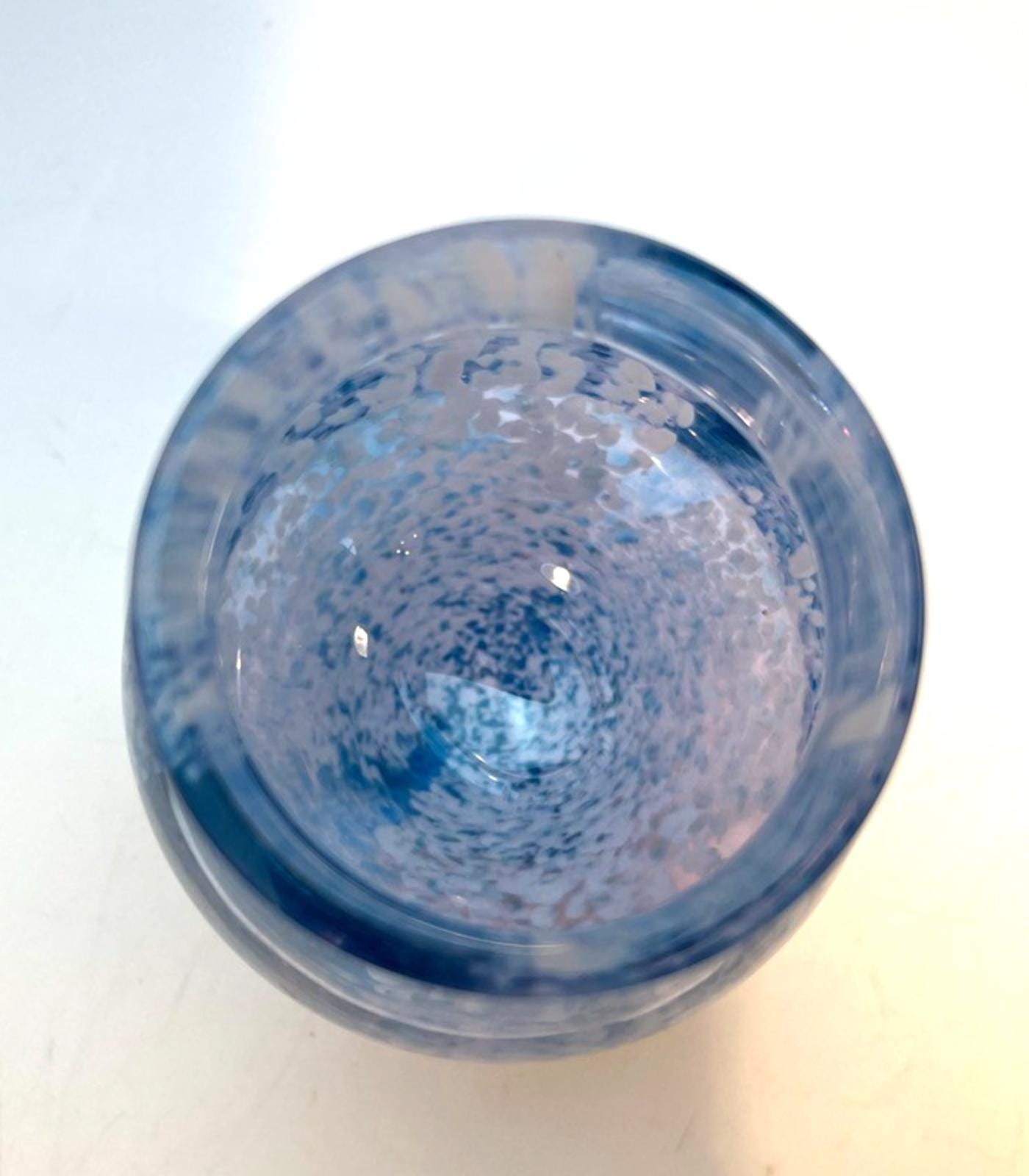 Caithness Glass Vase Blue And White Swirl Pattern H9cm W7cm Pale Blue & Lilac
