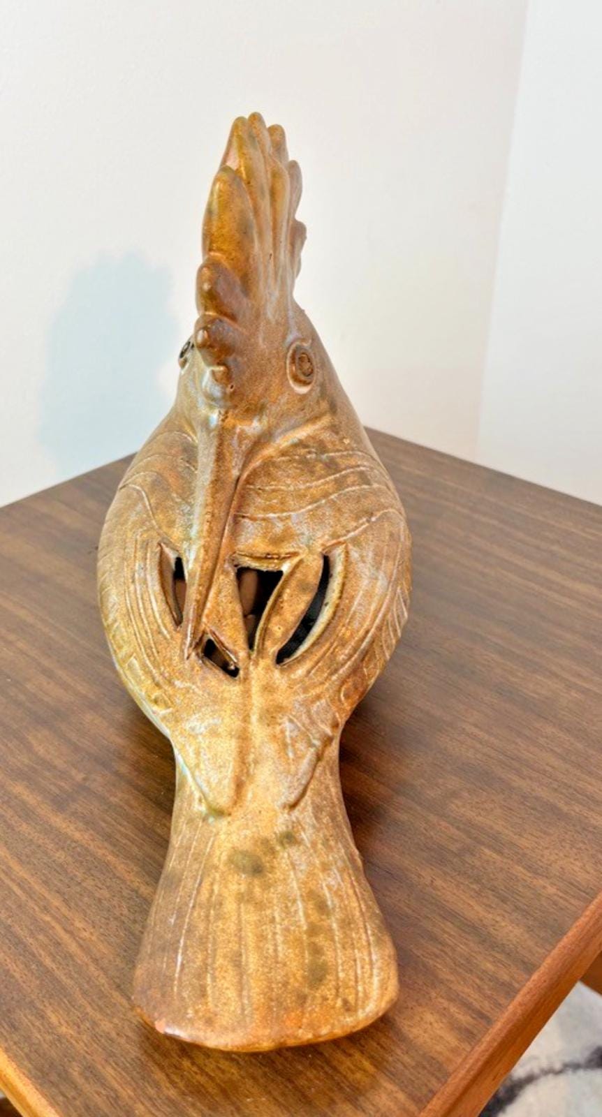 Rare Agnes Escalas Bird Pottery. Mid Century Modern 1970 Zoomorphic Pottery.