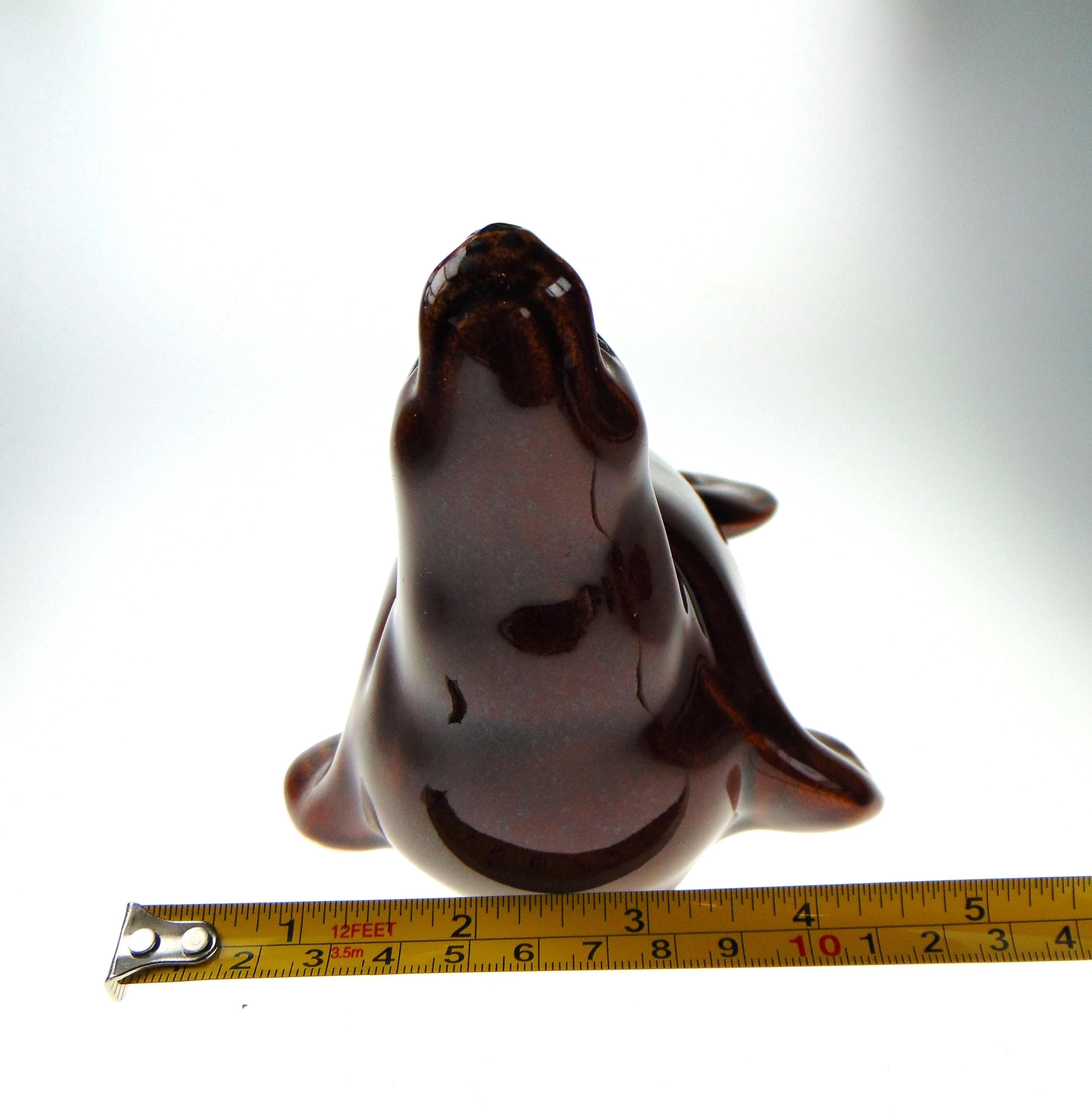 Seal Figurine by Fosters in Brown Honeycomb Finish