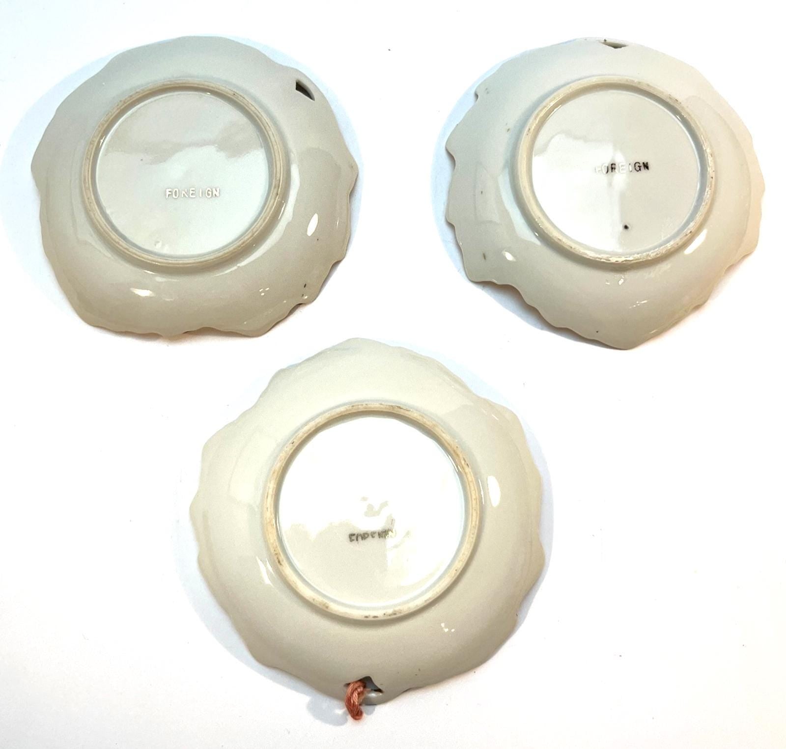 4 1950s China Plates with Hand Painted Floral Detailing. Pre-Viceroy Decorative