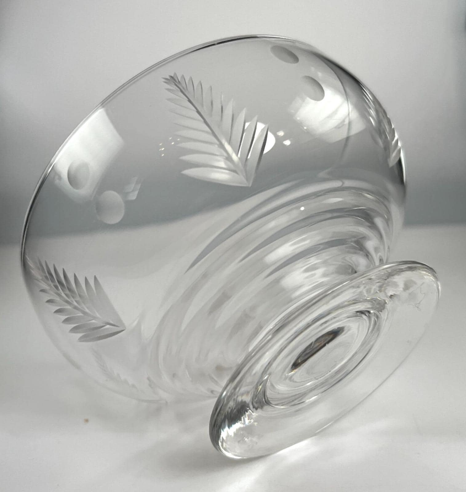 Vintage Stuart Crystal Dessert Bowls: Woodchester Etched Glass, Set of 3