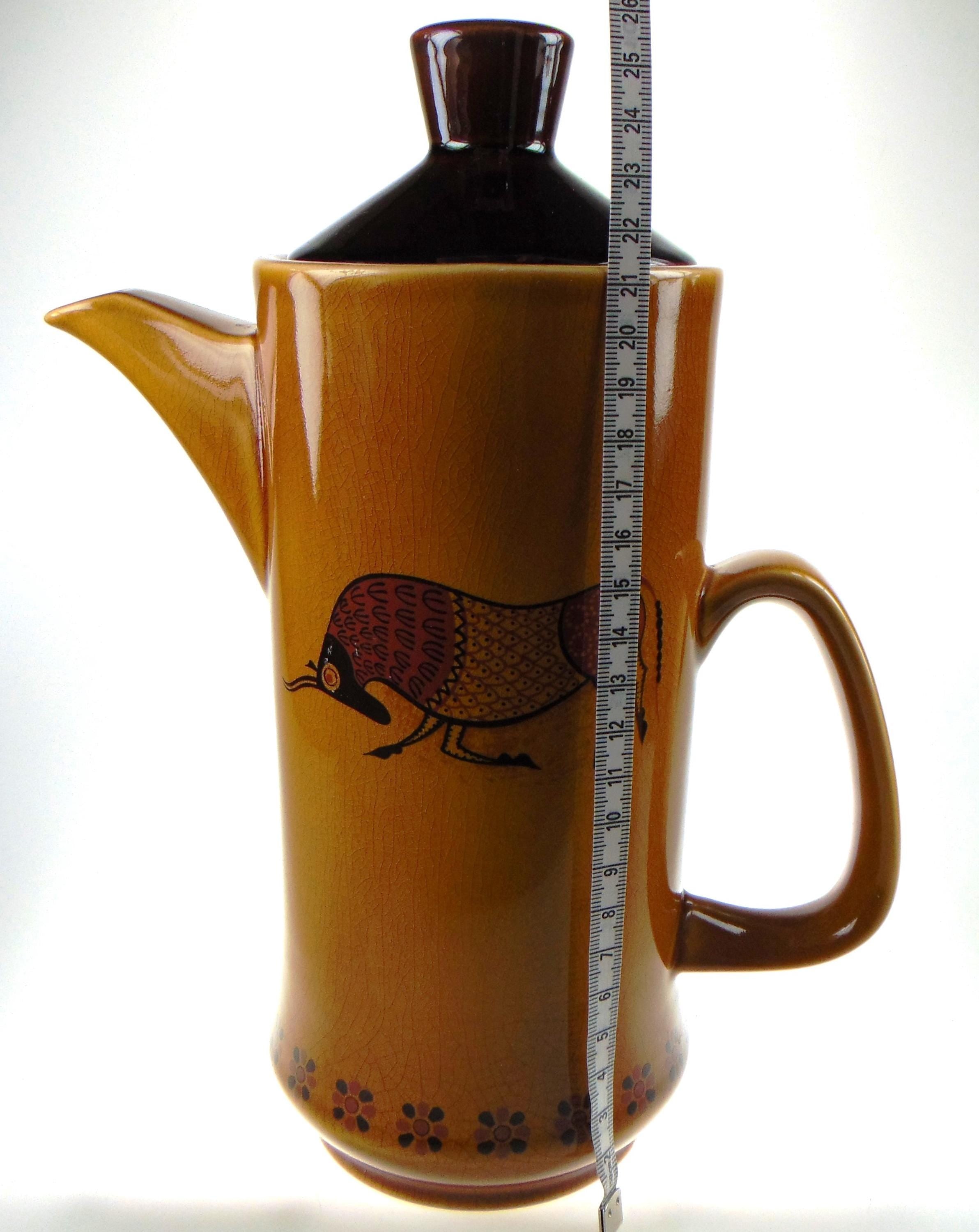 Royal Worcester Palissy Sierra Coffee Pot: Mid-Century Taurus Design