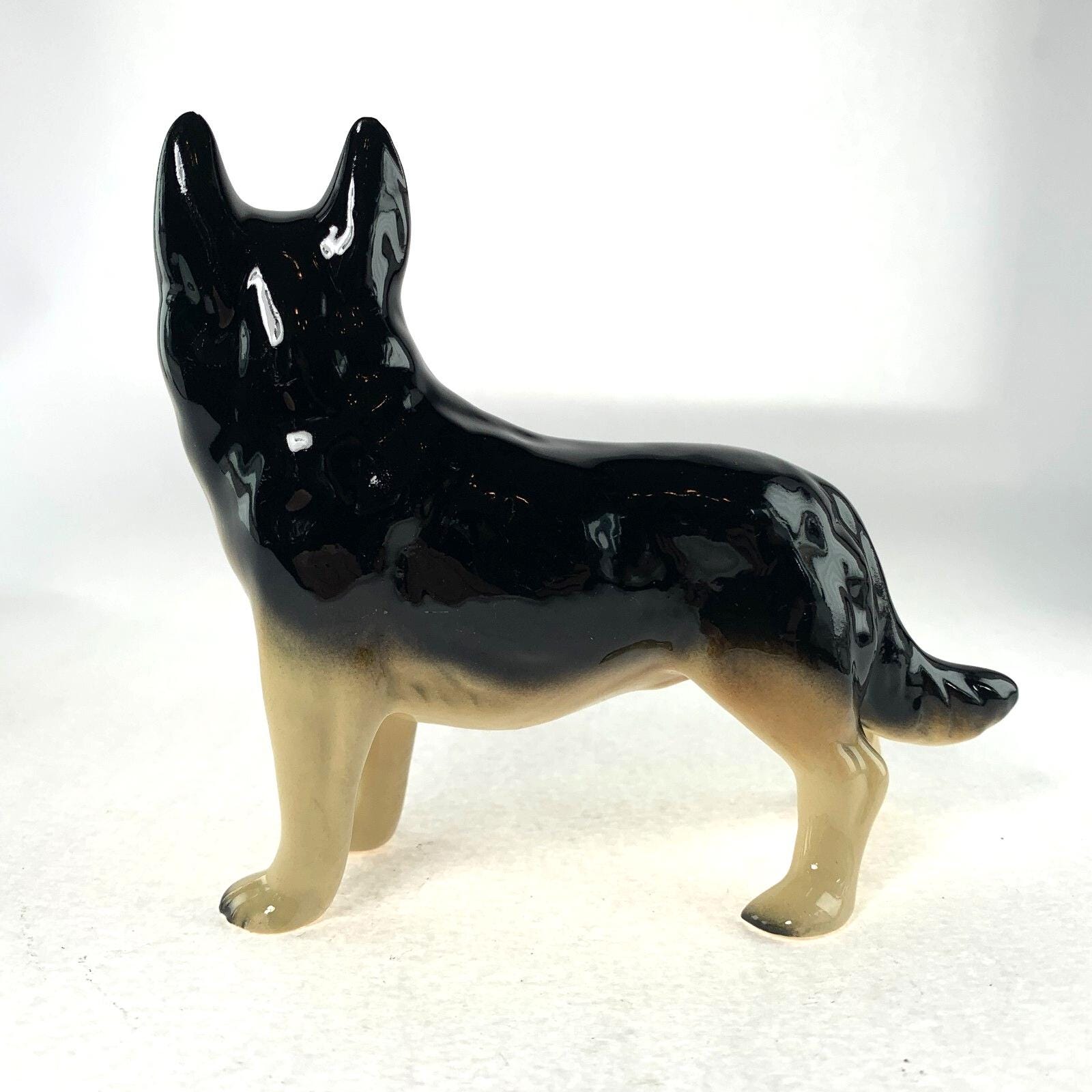 Mid Century German Shepherd Figurine: Vintage Alsatian Dog Ornament