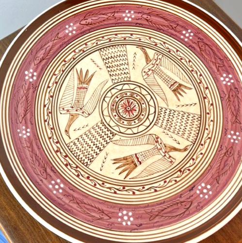 Greek art pottery plate wall hanging 29cm – athens decorative vintage