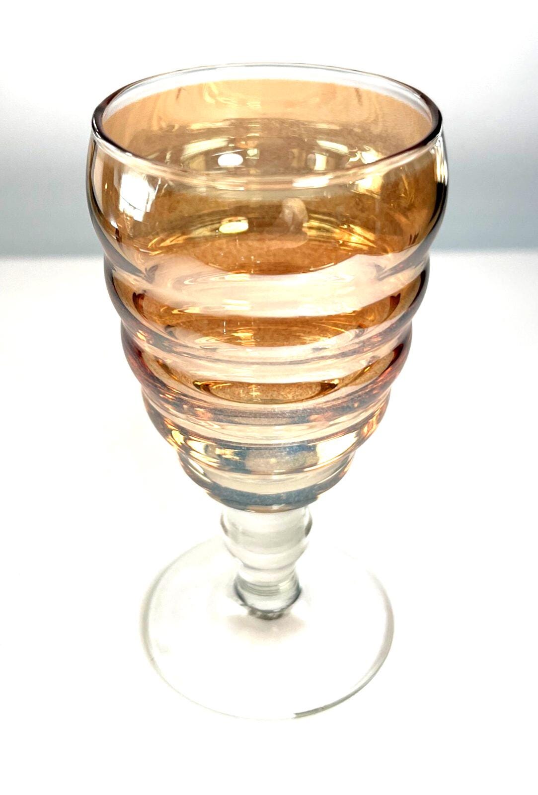 1960s Lustreware Glasses Carnival Glass Drinking Glasses. Mid Century Barware