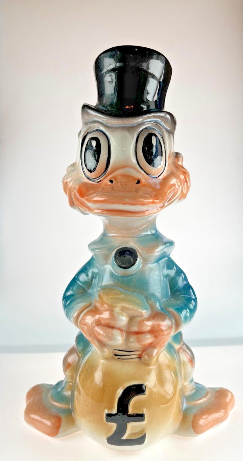 Rare vintage Scrooge McDuck money box Disneyana ceramic Bristow Potteries - Highly collectable