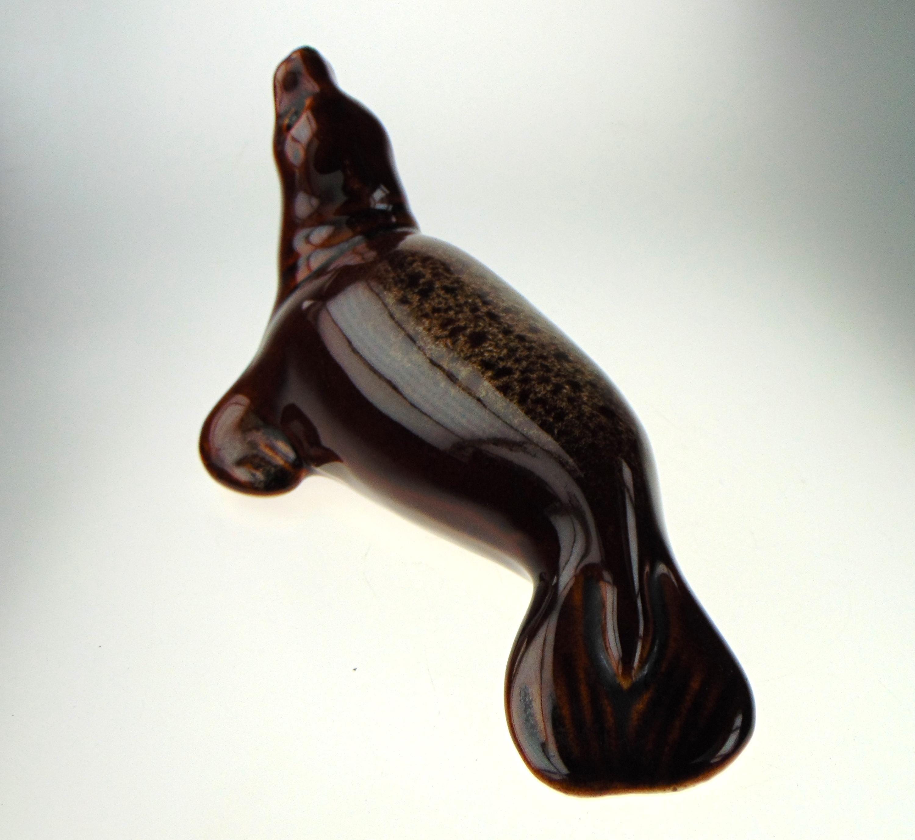 Seal Figurine by Fosters in Brown Honeycomb Finish