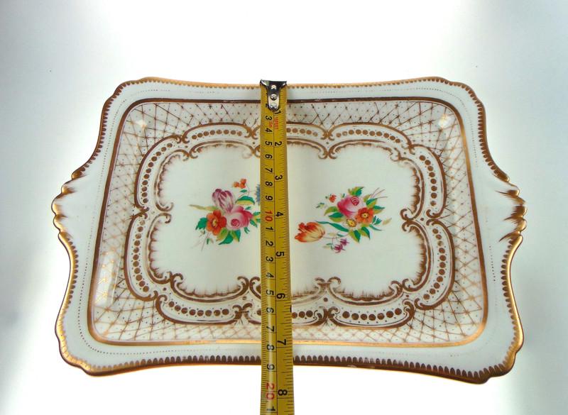 Antique Serving Plate with Gold & Pink Floral Detailing